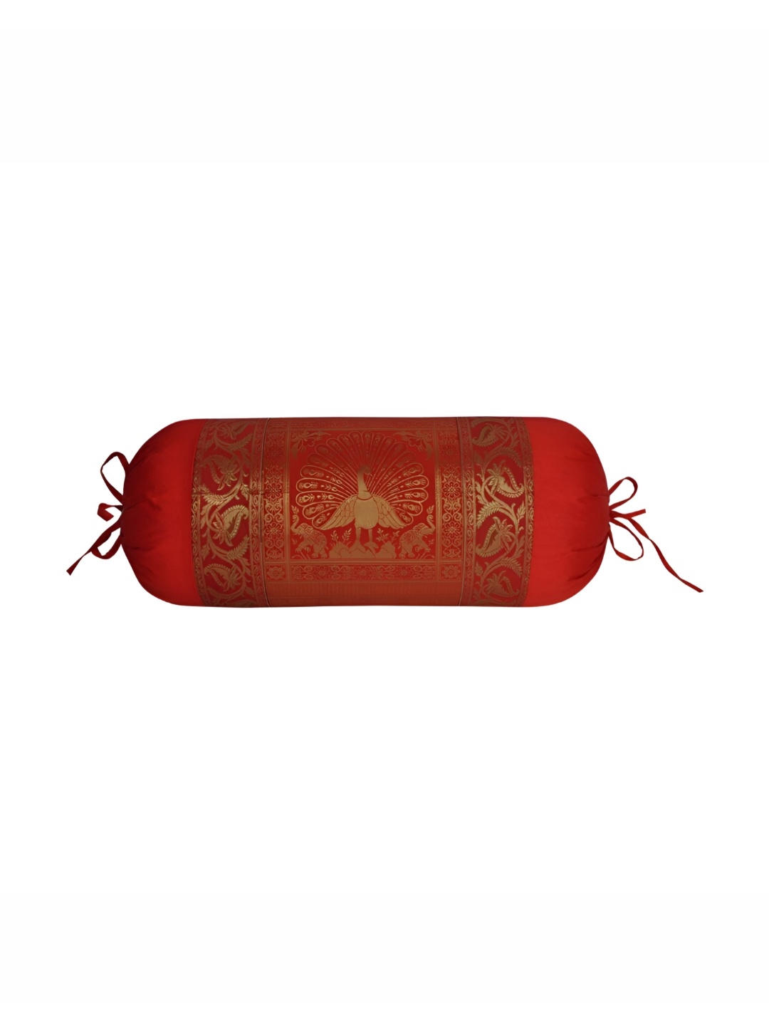 

Lal Haveli Red & Beige Woven Design Bolster Covers