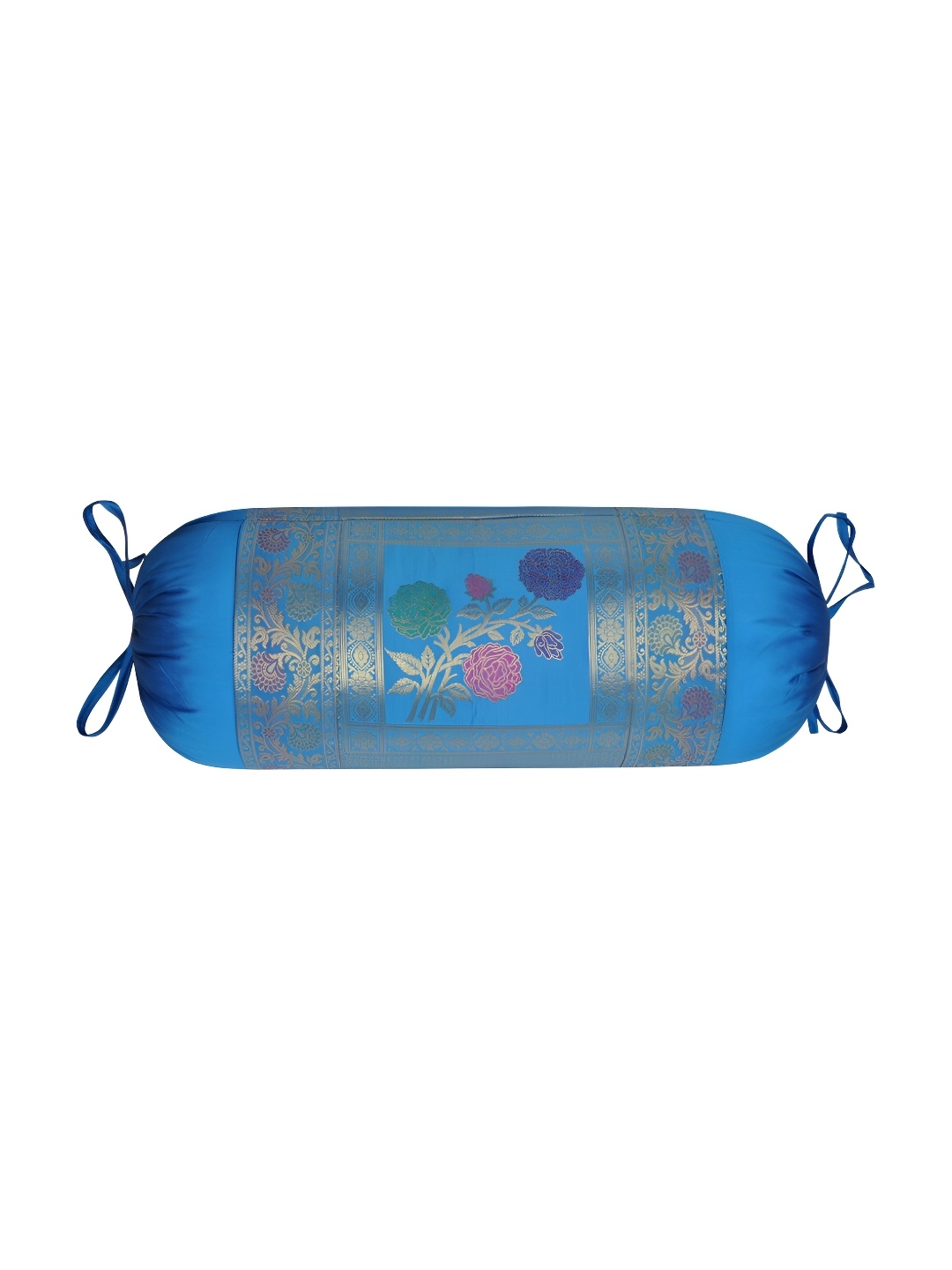 

Lal Haveli Turquoise Blue & Beige Woven Design Bolster Covers