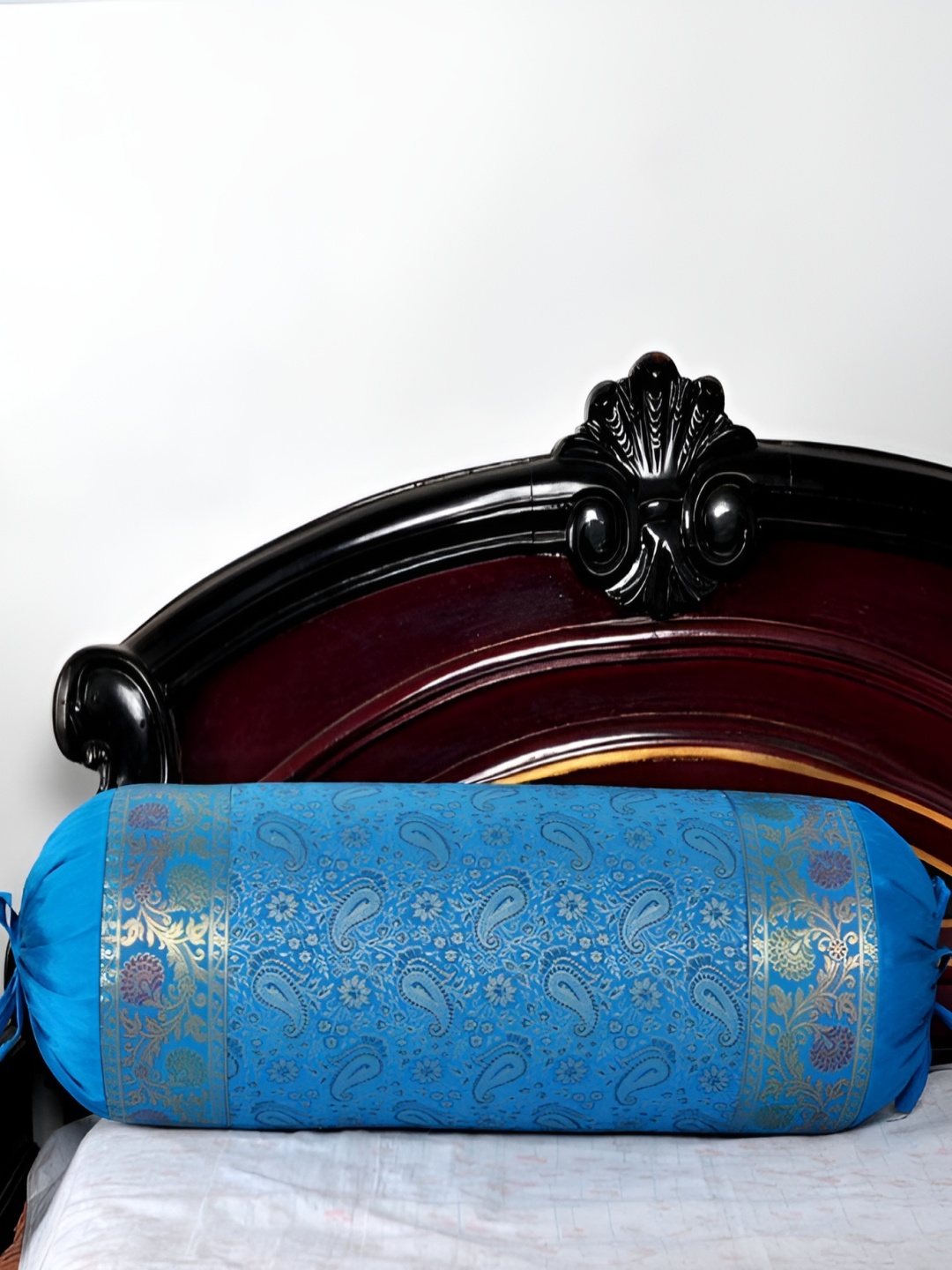 

Lal Haveli Turquoise Blue & Beige Woven Design Bolster Covers