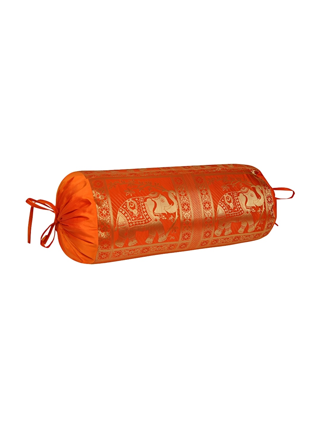 

Lal Haveli Orange-Coloured & Beige Woven Design Bolster Covers