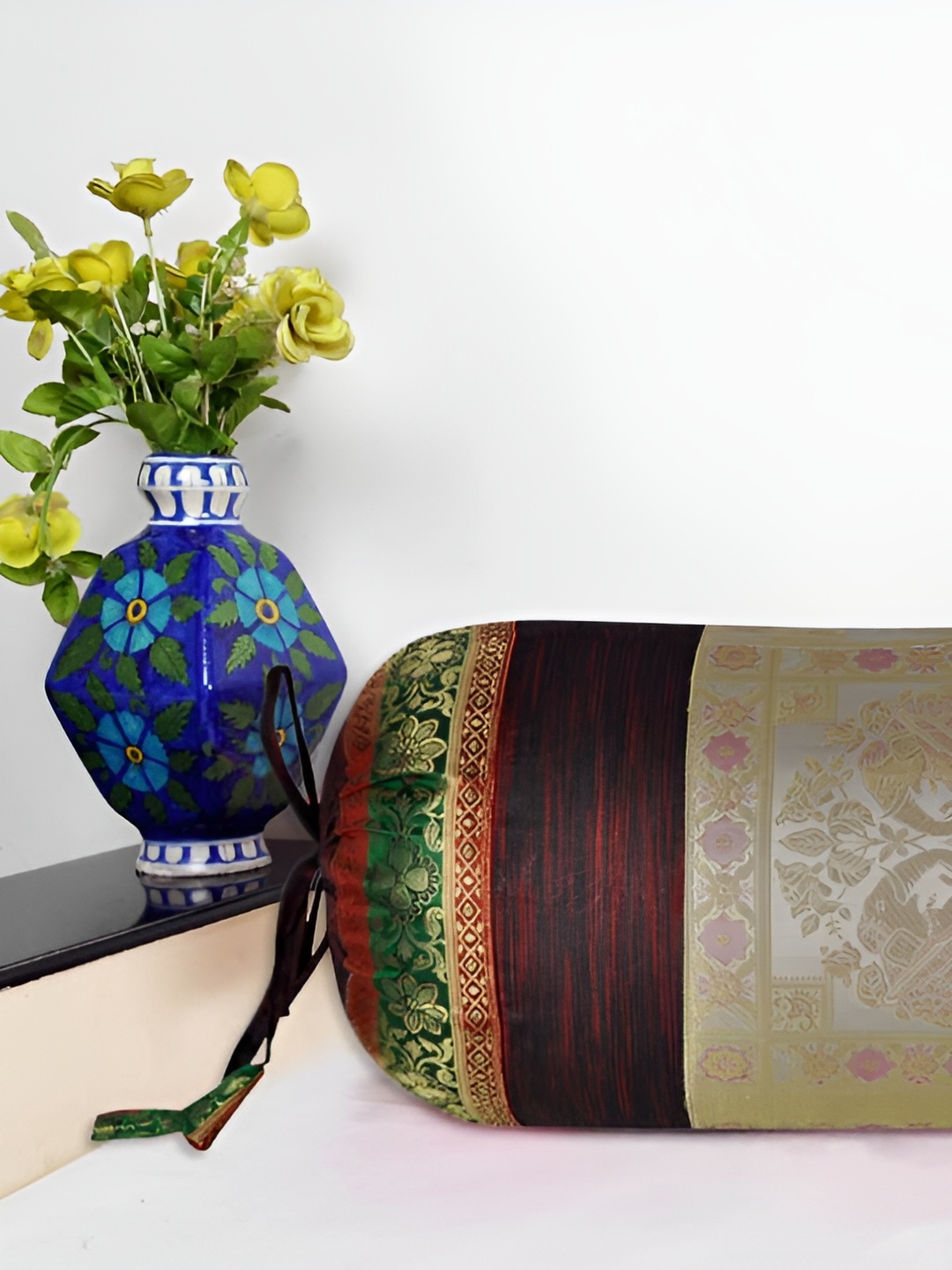 

Lal Haveli Purple & Beige Woven Design Bolster Covers