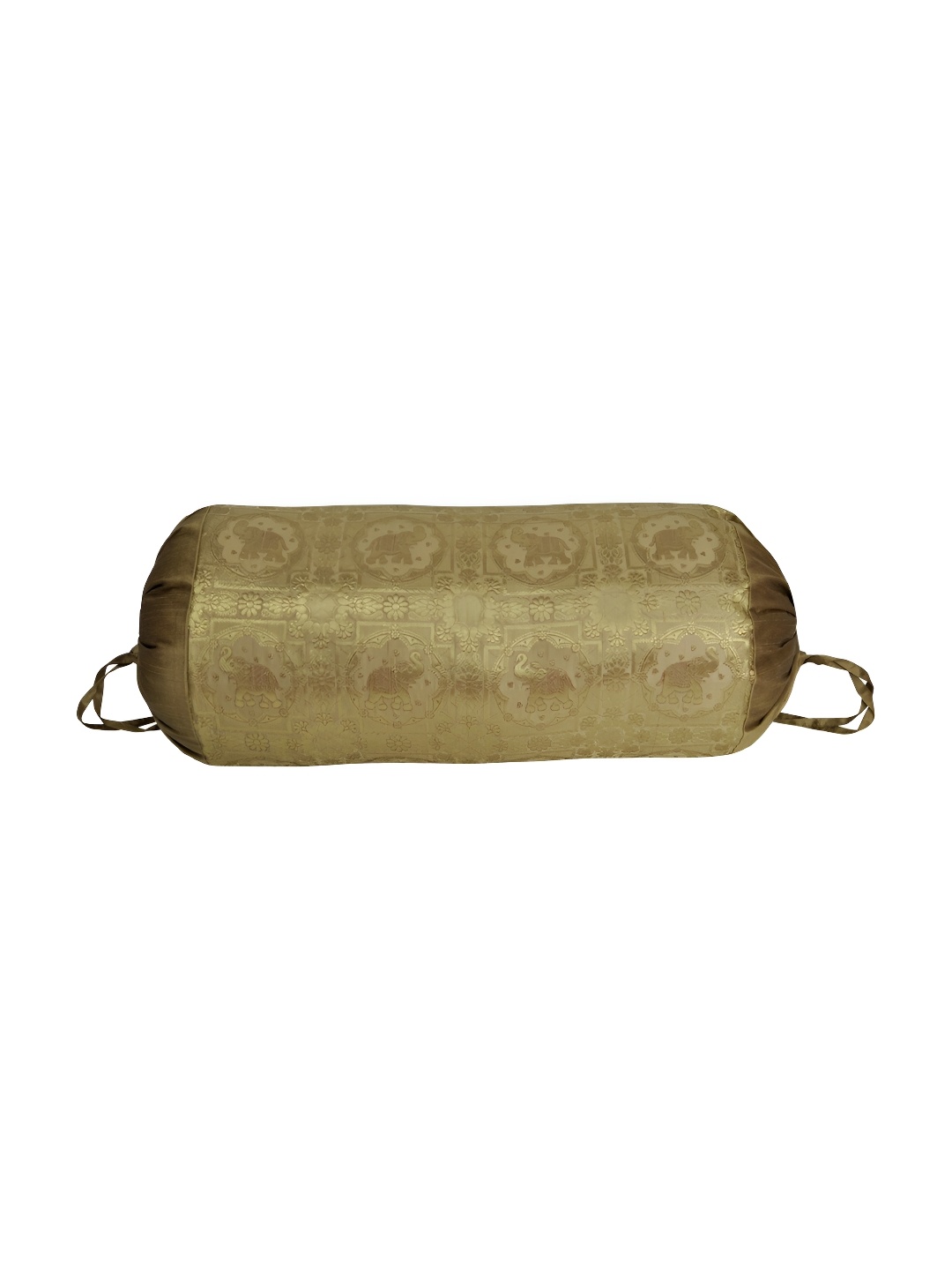 

Lal Haveli Beige Woven Design Silk Bolster Cover