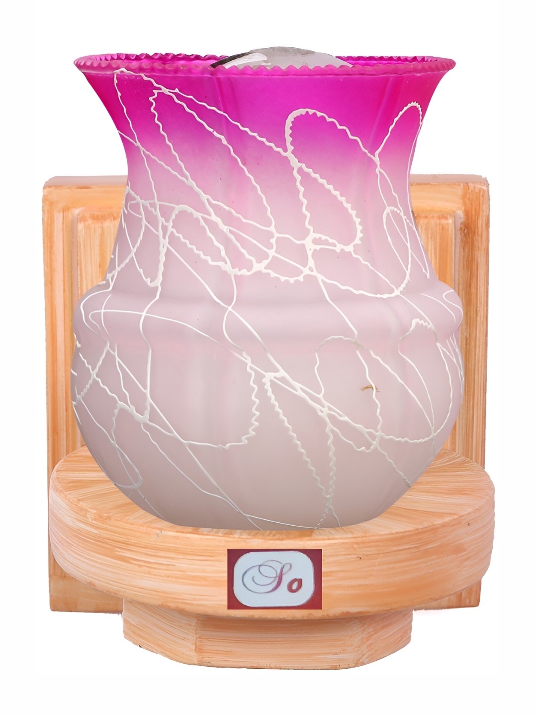 

Afast White & Pink Abstract Glass Wall Lamp