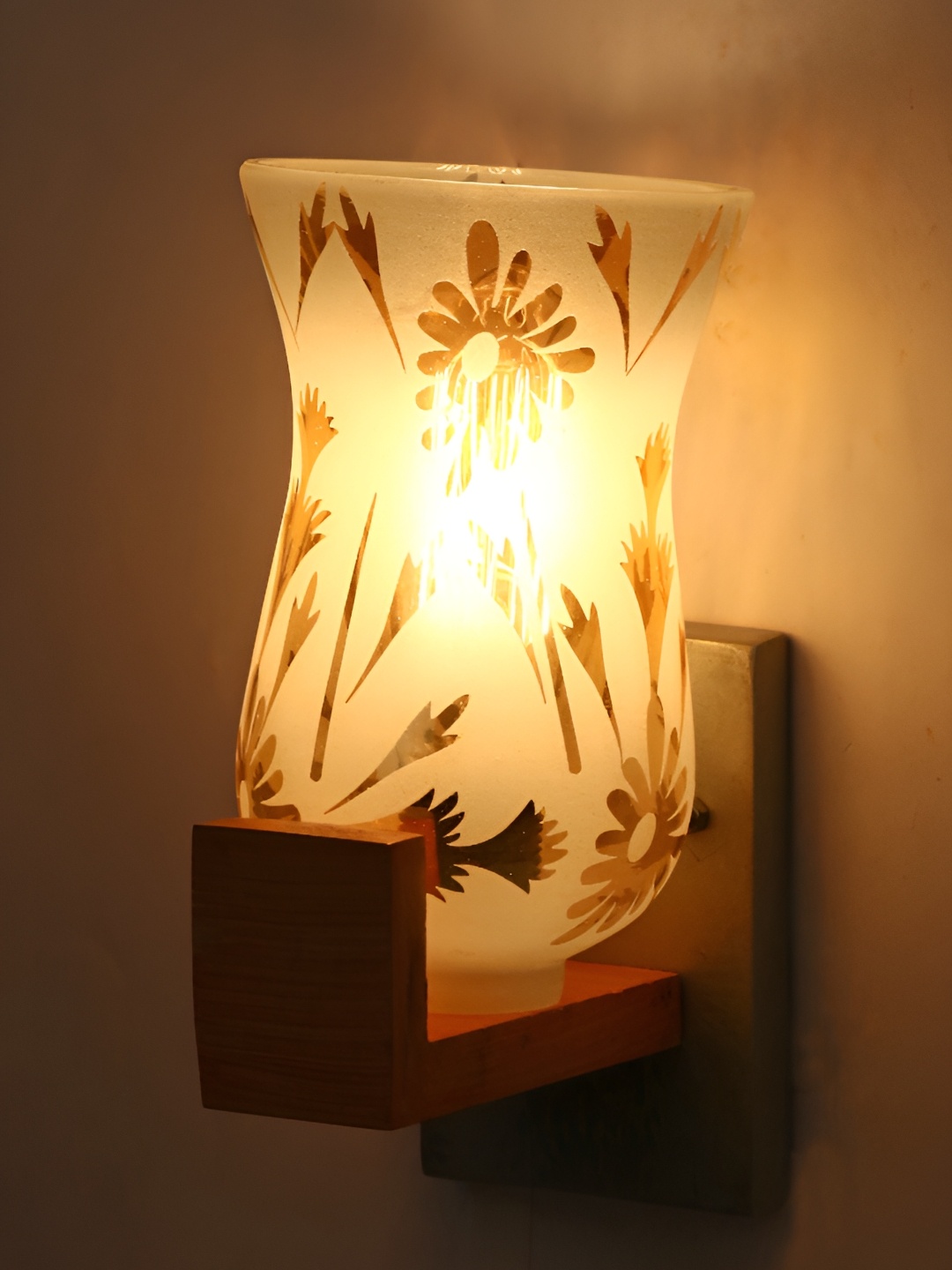 

Afast White & Beige Abstract Glass Wall Lamp