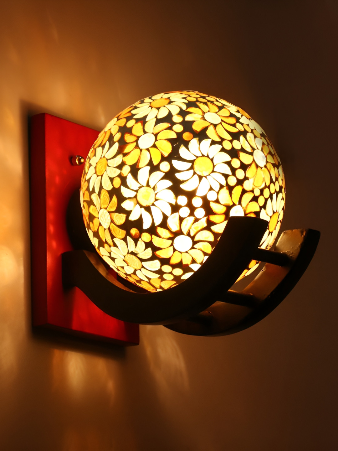 

Afast Yellow Spherical Glass Wall Lamp