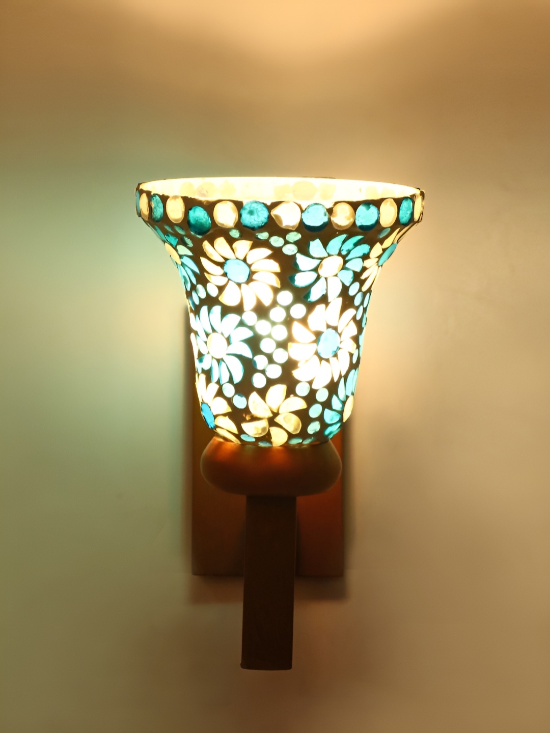 

Afast Blue Textured Glass Wall Lamp