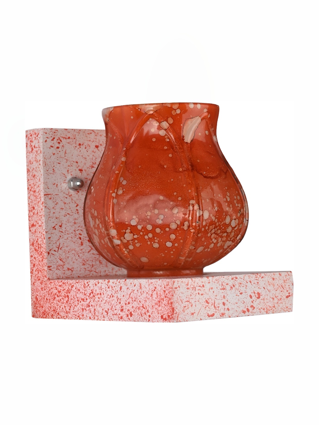 

Afast Orange & White Printed Abstract Shaped Glass Wall Lamp