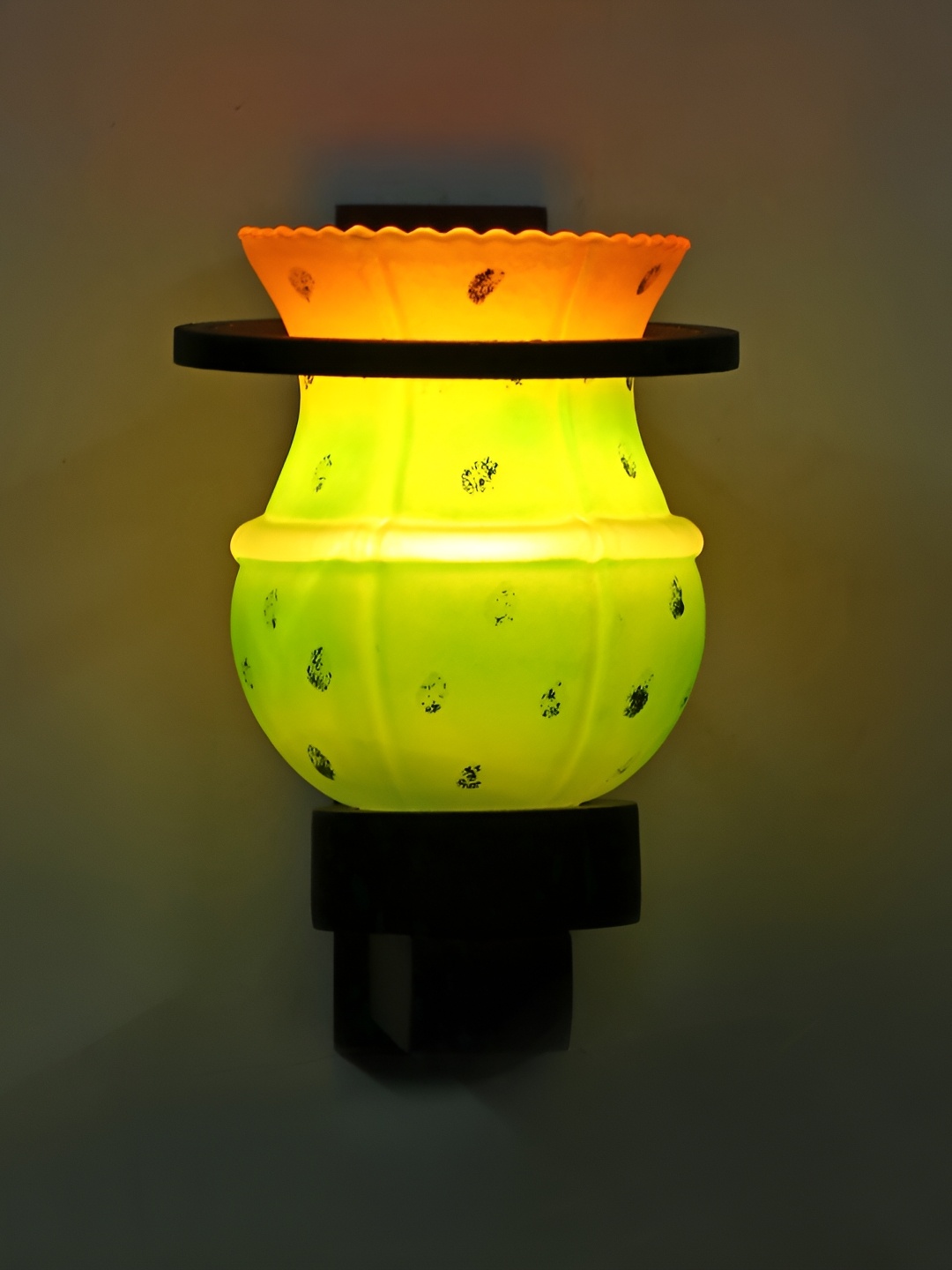 

Afast Green & Orange Abstract Glass Wall Lamp