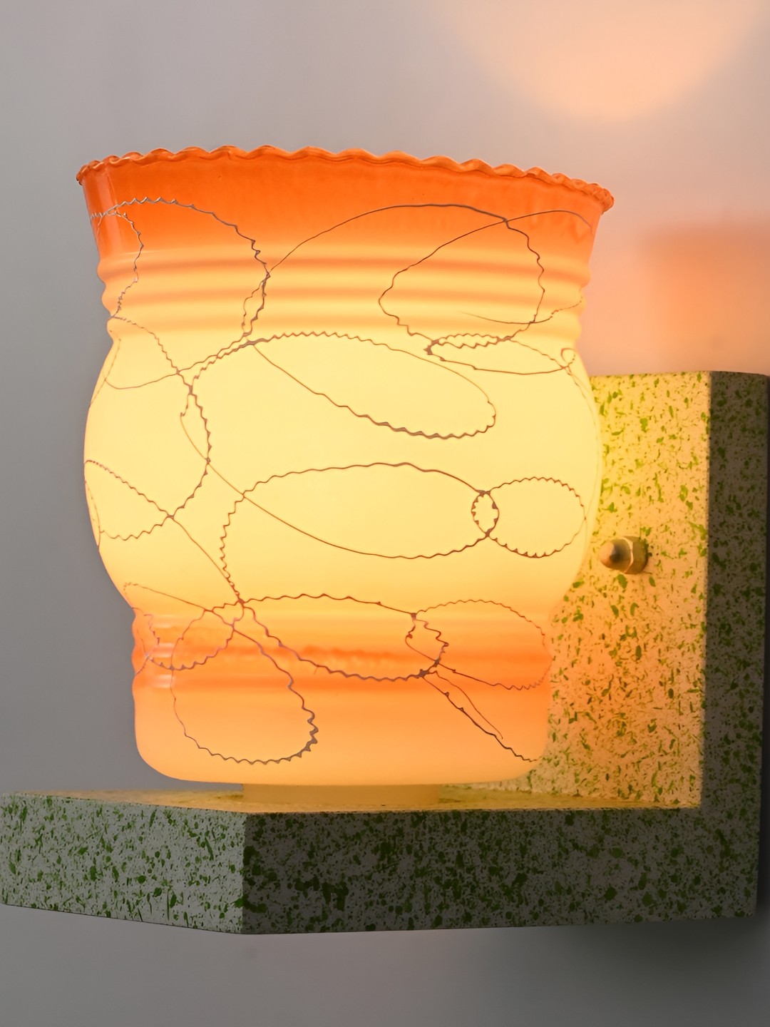 

Afast Orange & White Abstract Glass Wall Lamp