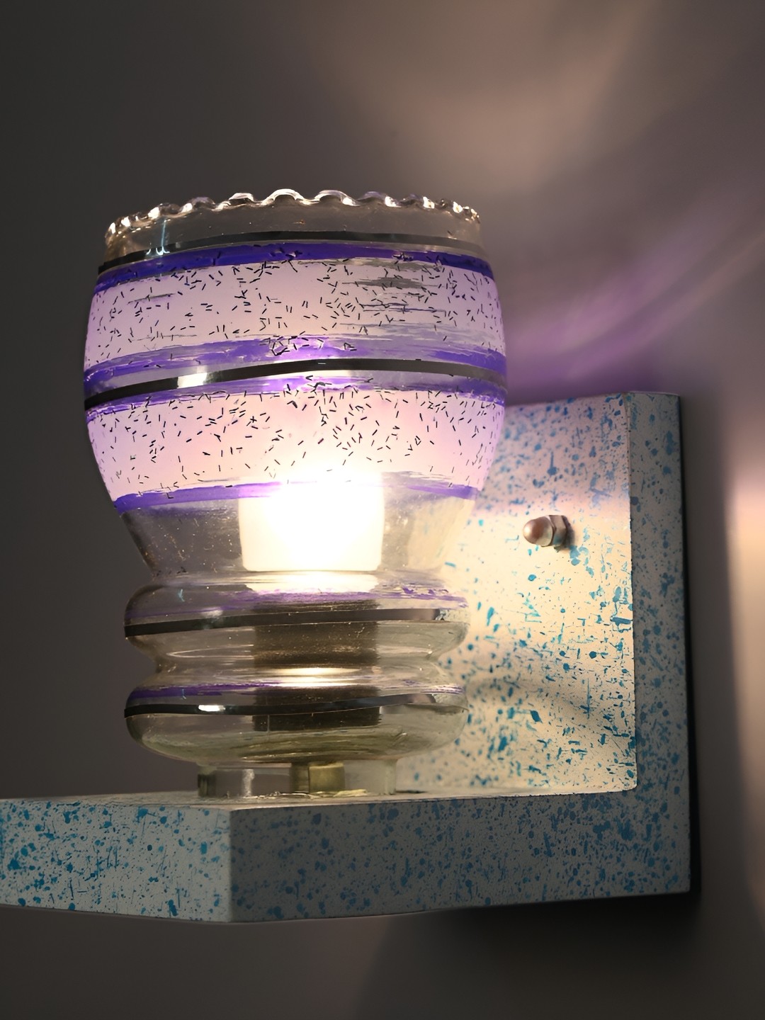 

Afast Blue Print Glass Cylindrical Wall Lamp