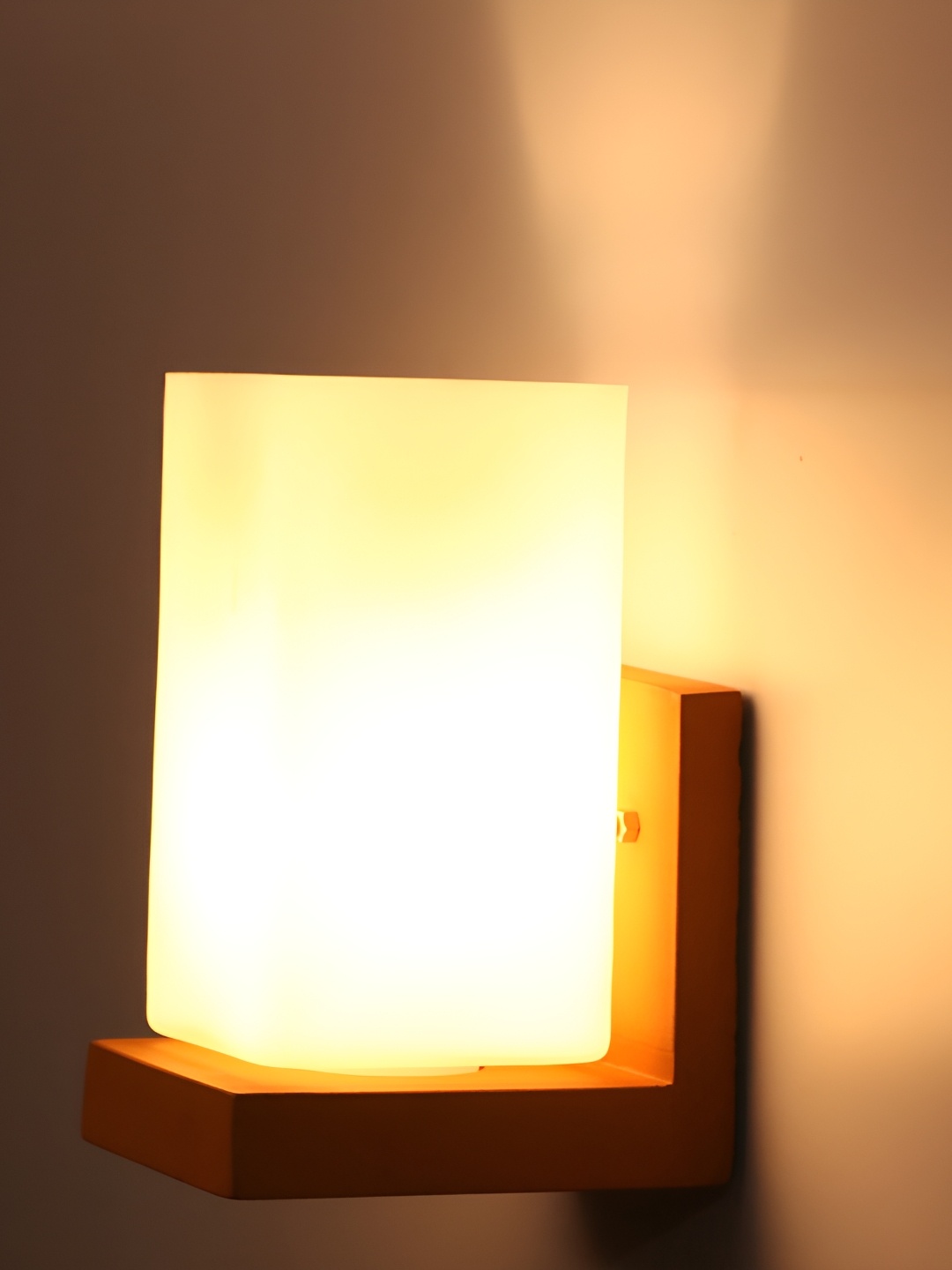 

Afast White & Brown Rectangle Shaped Glass Wall Lamp