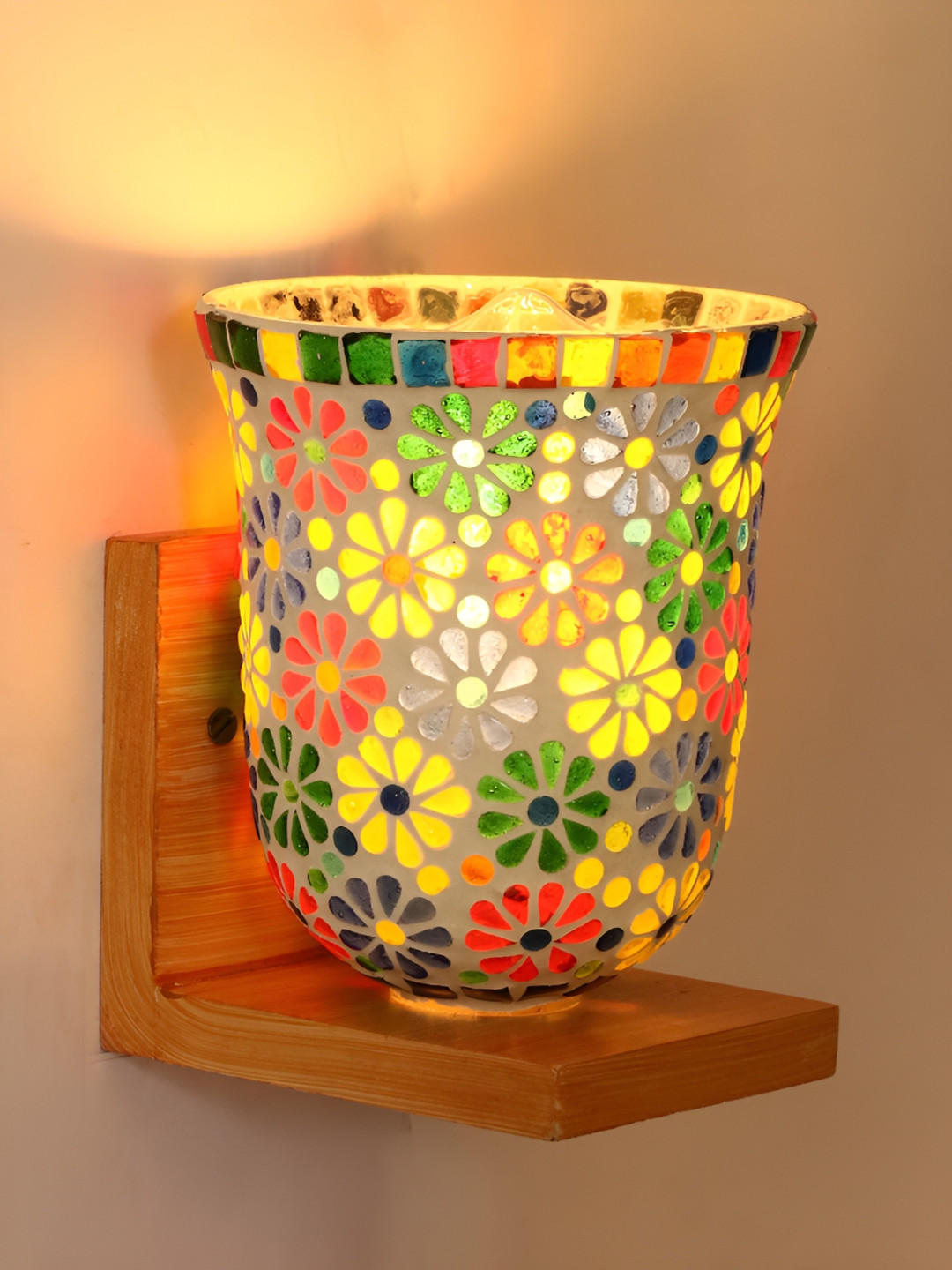 

Afast White & Red Bell Glass Wall Lamp