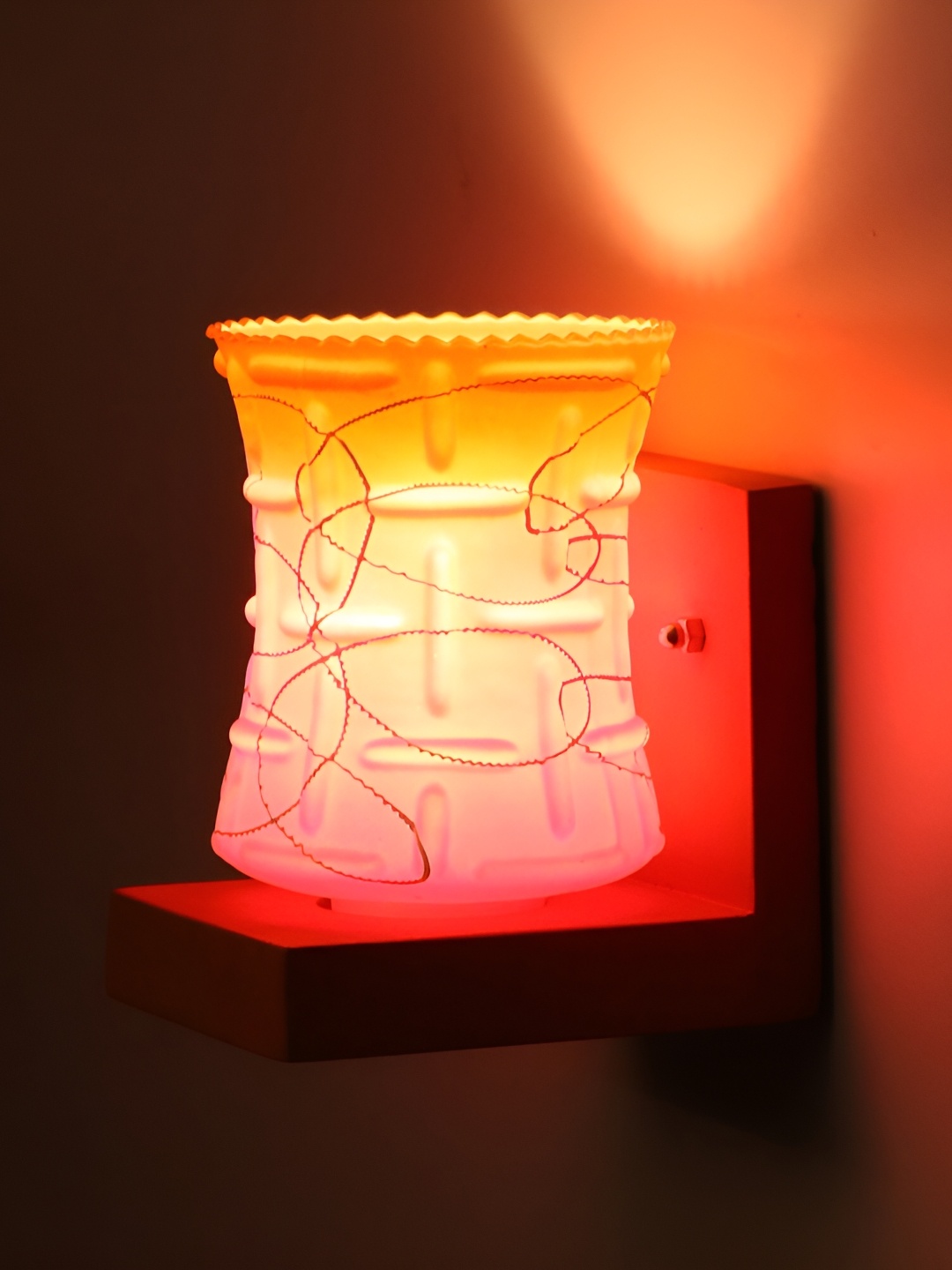 

Afast Pink & Yellow Textured Glass Cylindrical Wall Lamp
