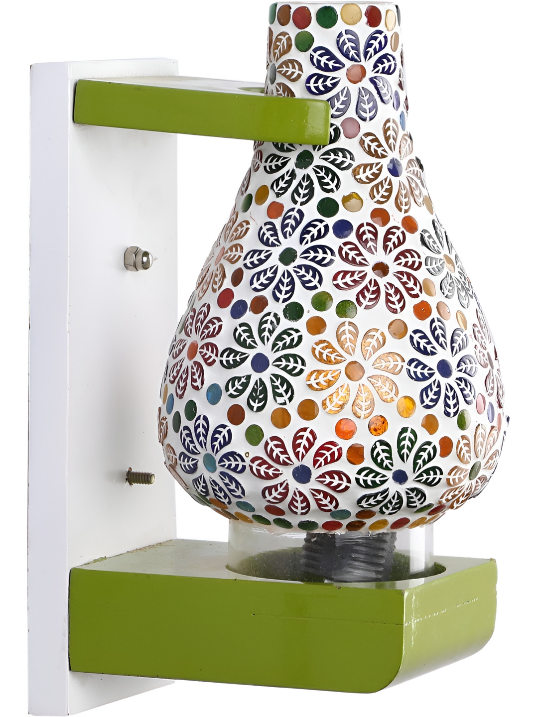 

Afast White & Green Abstract Glass Wall Lamp