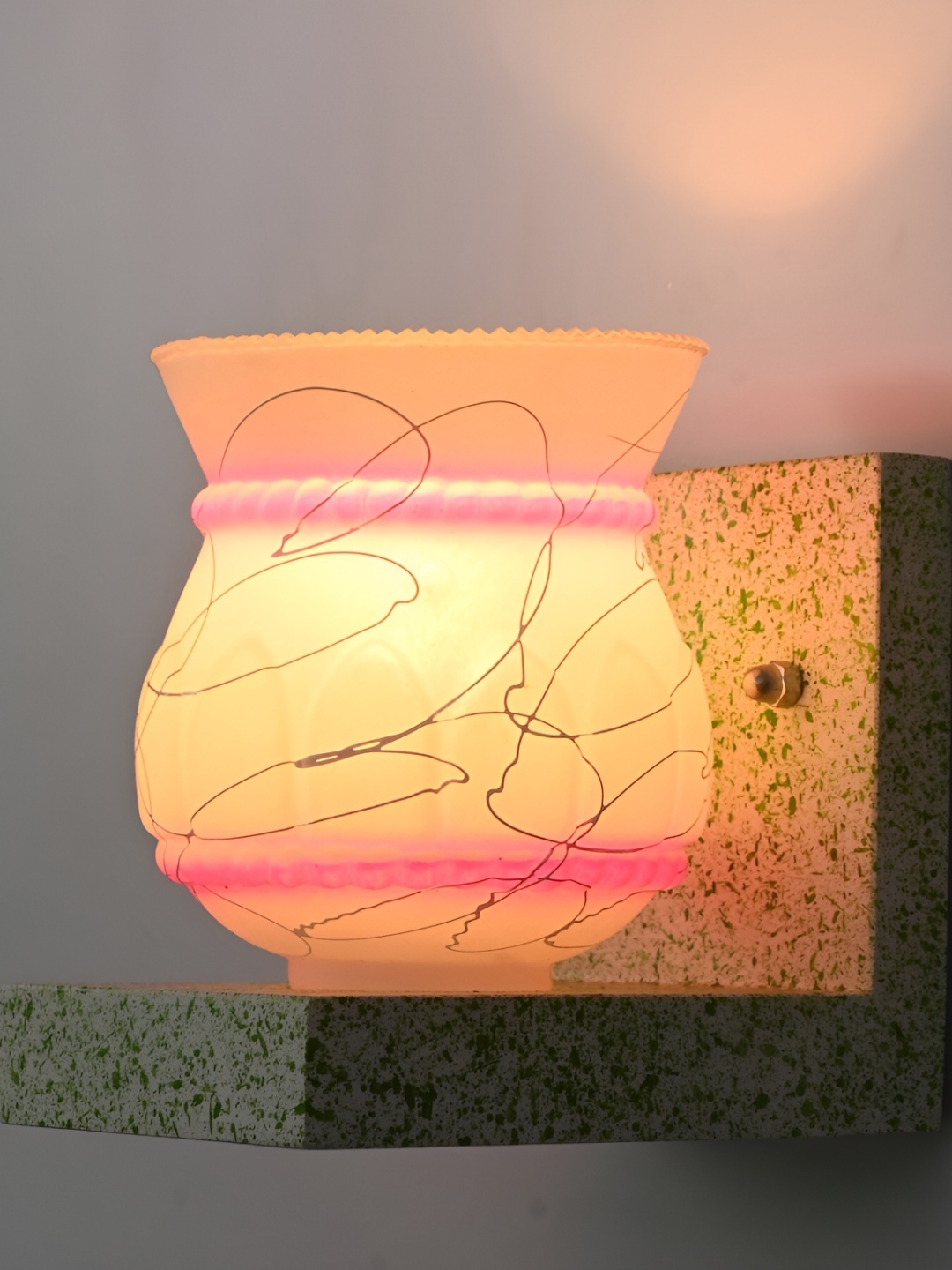 

Afast Pink & White Abstract Glass Wall Lamp