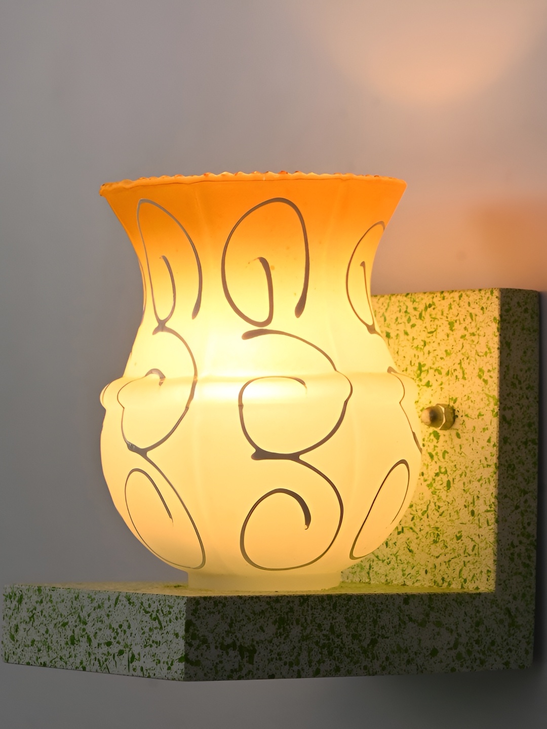 

Afast White & Orange Abstract Glass Wall Lamp