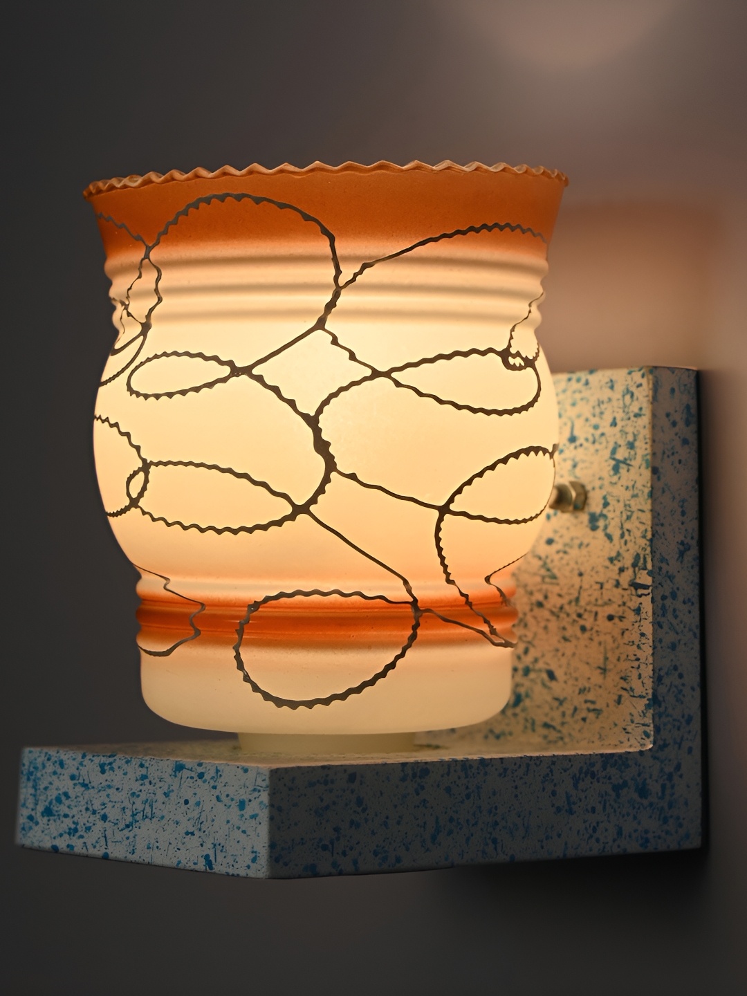 

Afast Brown Textured Glass Cylindrical Wall Lamp