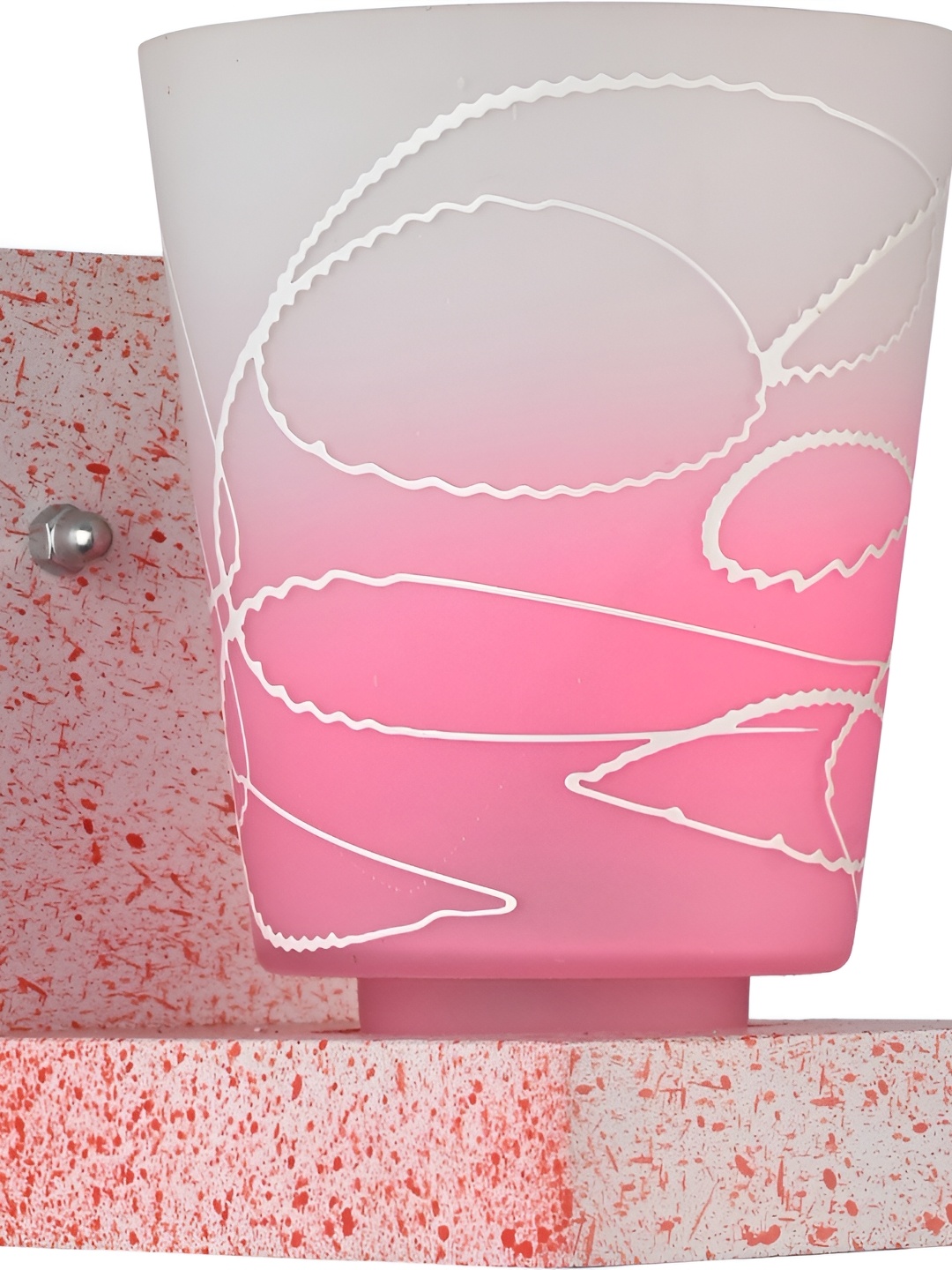 

Afast Pink & White Printed Abstract Shaped Glass Wall Lamp