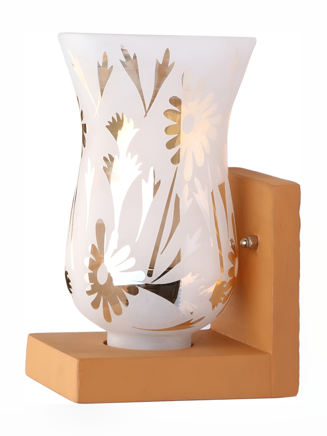 

Afast White Floral Print Glass Cylindrical Wall Lamp