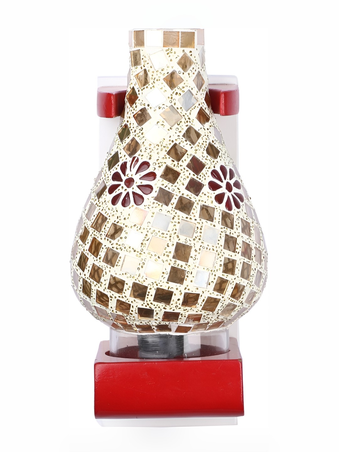 

Afast White & Maroon Abstract Glass Wall Lamp