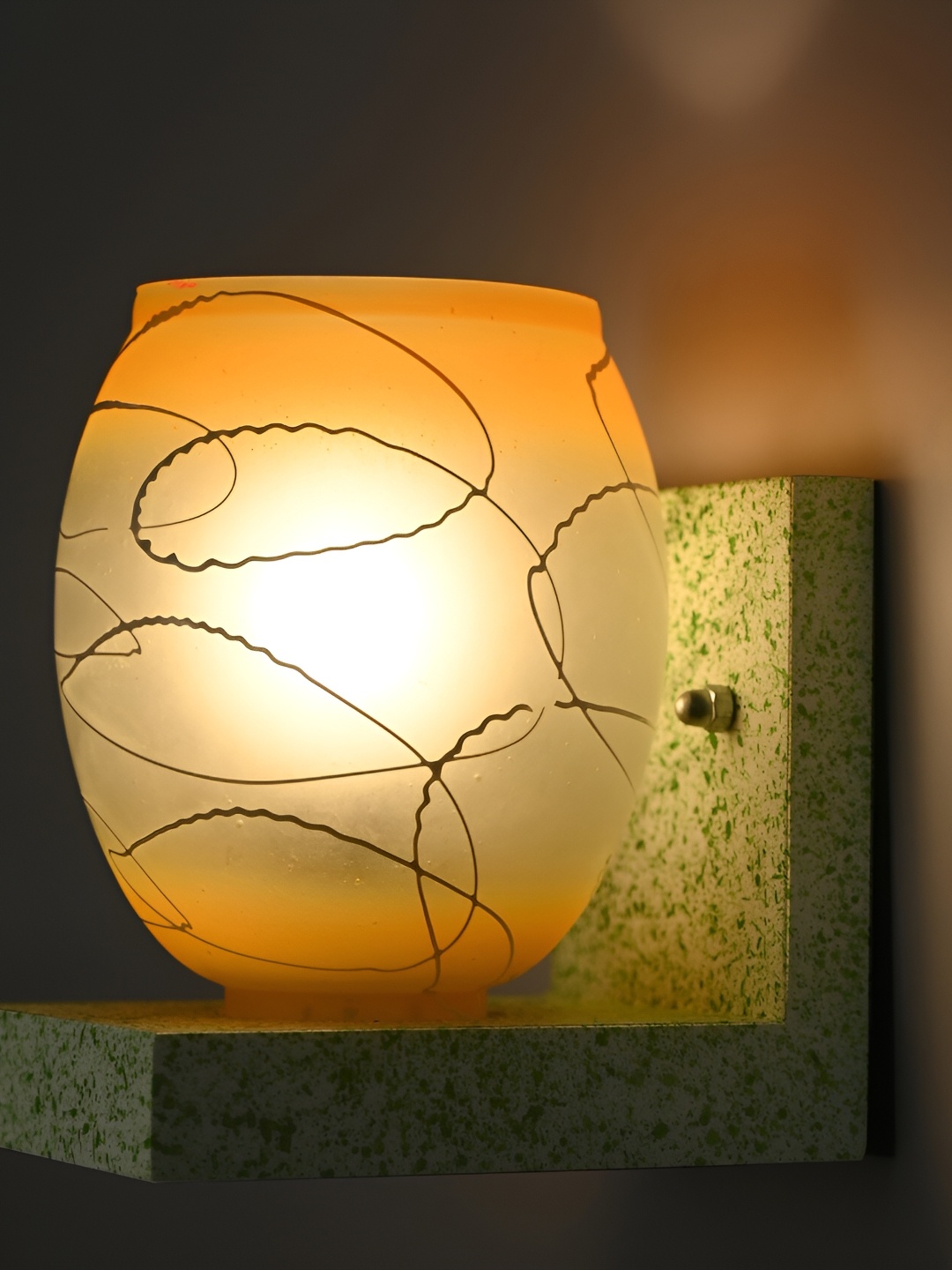 

Afast Orange Textured Glass Cylindrical Wall Lamp