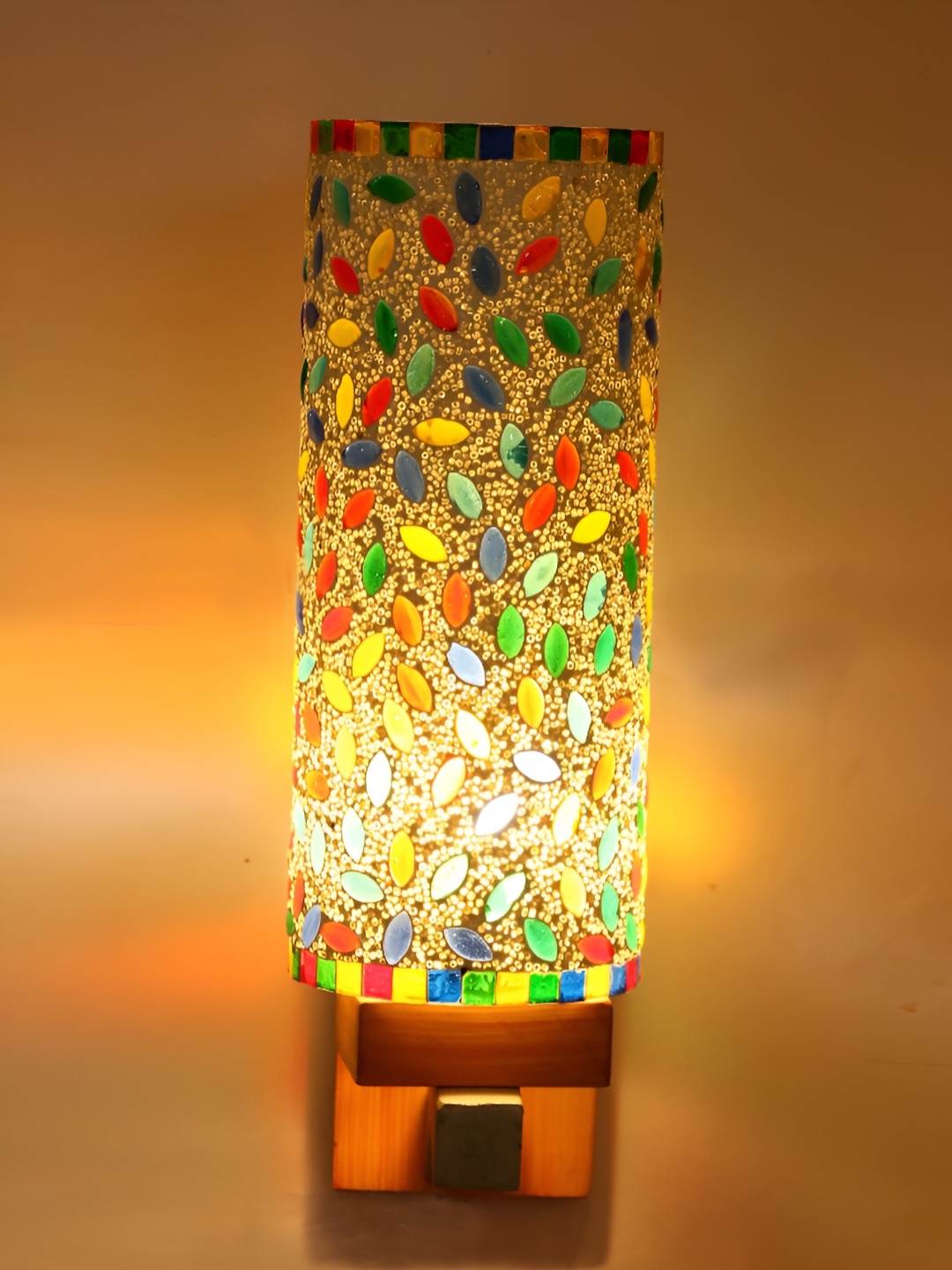 

Afast White & Red Textured Glass Cylindrical Wall Lamp