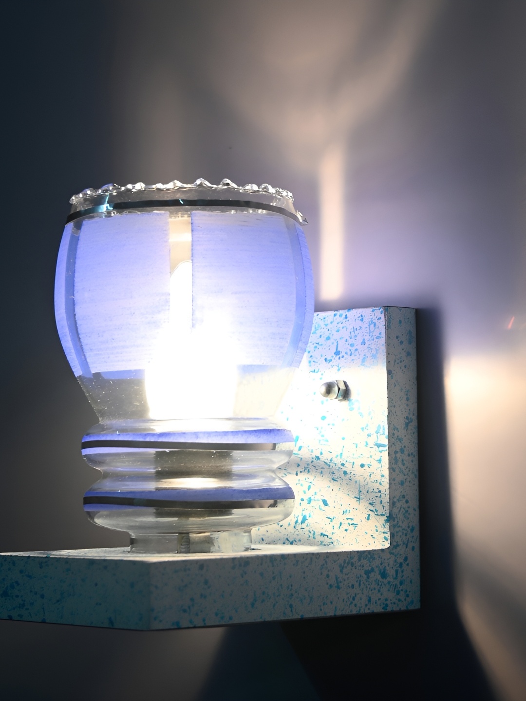 

Afast Blue Abstract Glass Wall Lamp