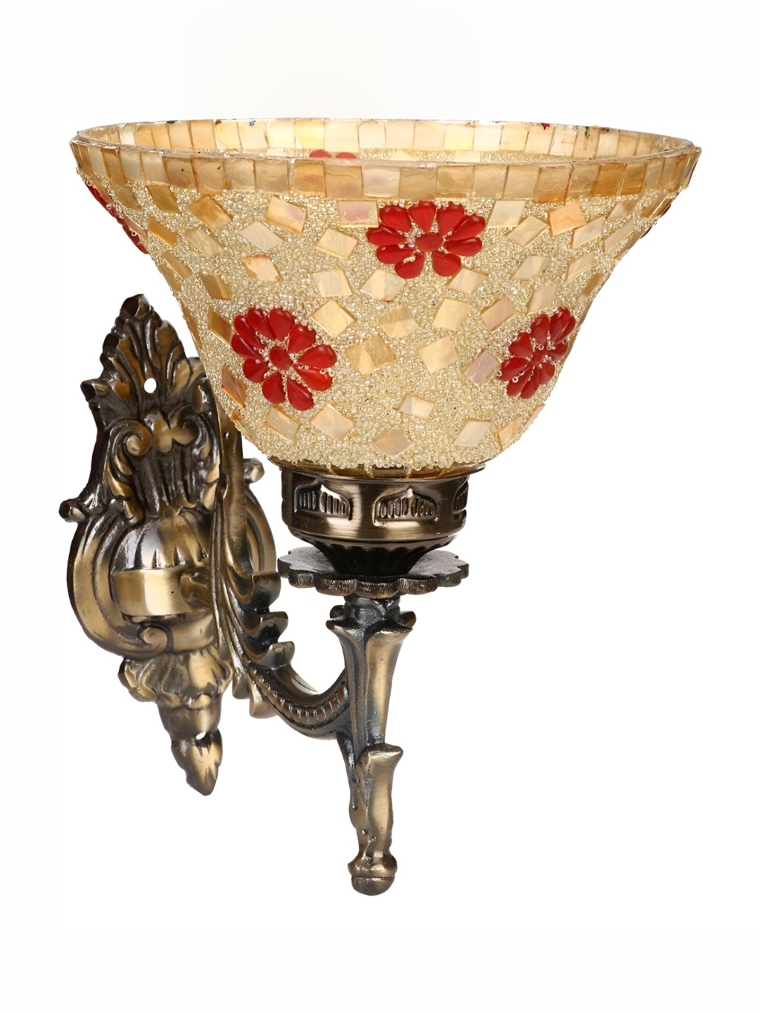 

Afast Red & Gold Toned Textured Glass Wall Lamp