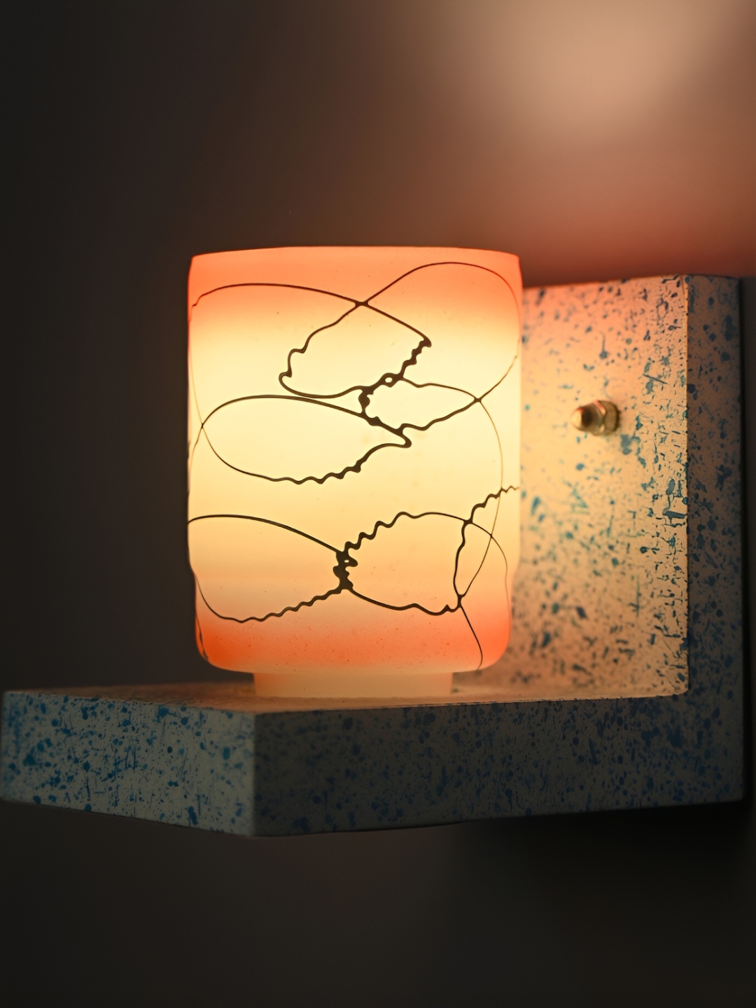 

Afast Orange Textured Glass Cylindrical Wall Lamp