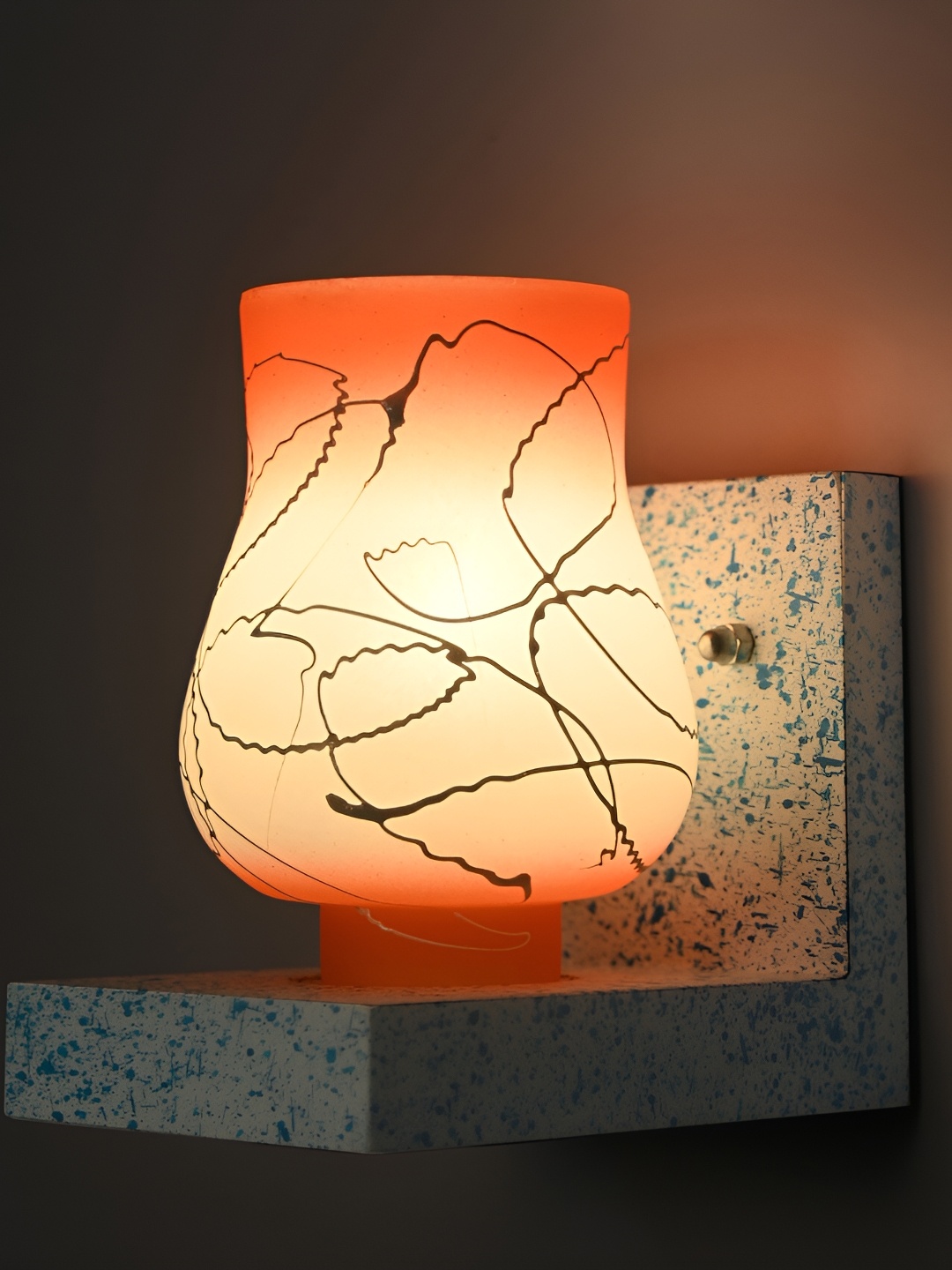 

Afast Orange Textured Glass Cylindrical Wall Lamp