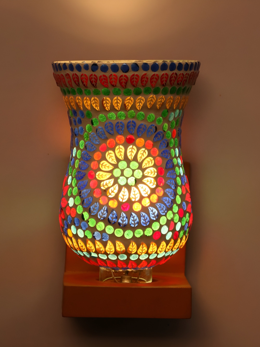 

Afast Blue & Red Abstract Glass Wall Lamp