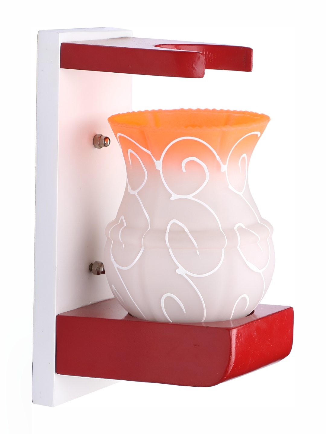 

Afast White & Orange Abstract Glass Wall Lamp