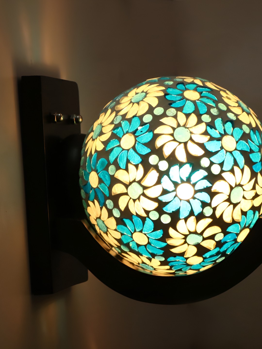 

Afast Blue Textured Glass Spherical Wall Lamp