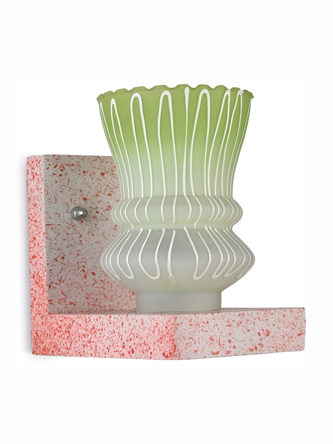 

Afast Green & White Textured Glass Cylindrical Wall Lamp