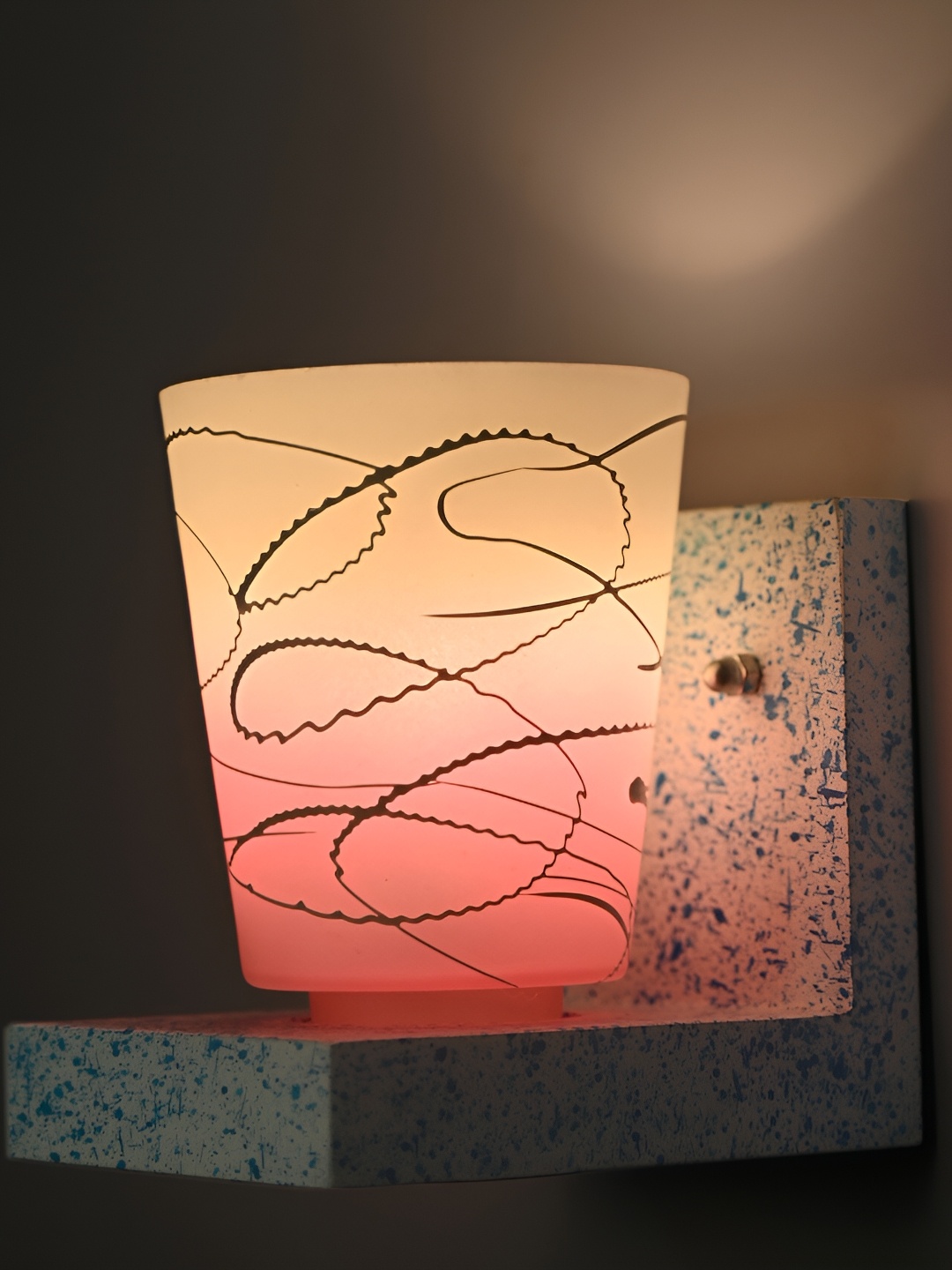 

Afast White & Pink Textured Glass Cylindrical Wall Lamp