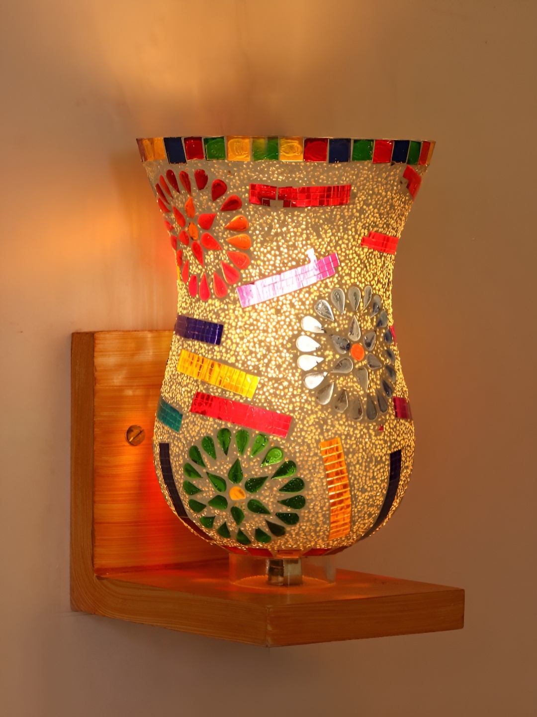 

Afast White & Blue Textured Abstract Shaped Glass Wall Lamp