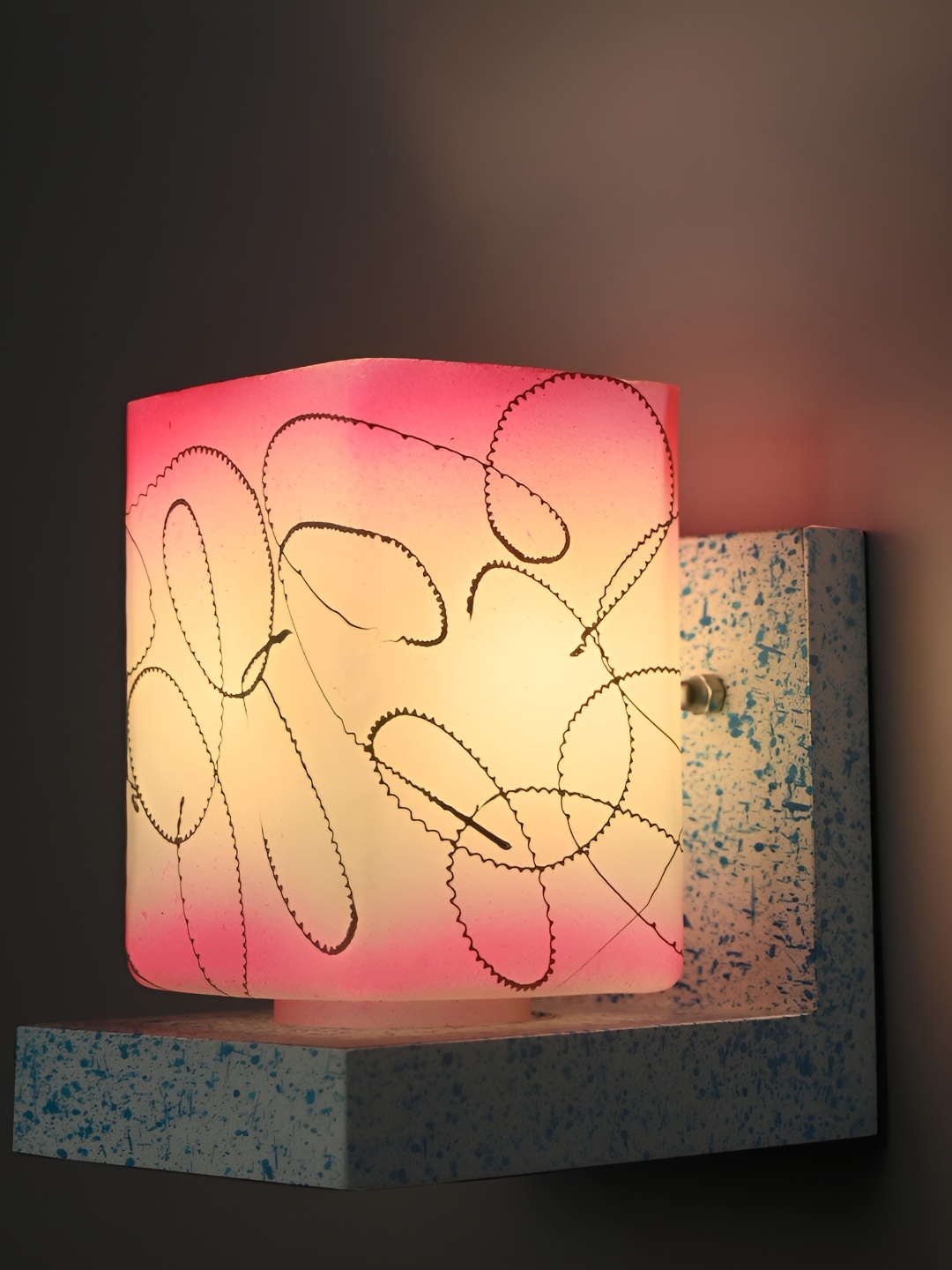 

Afast White & Pink Rectangular Glass Wall Lamp