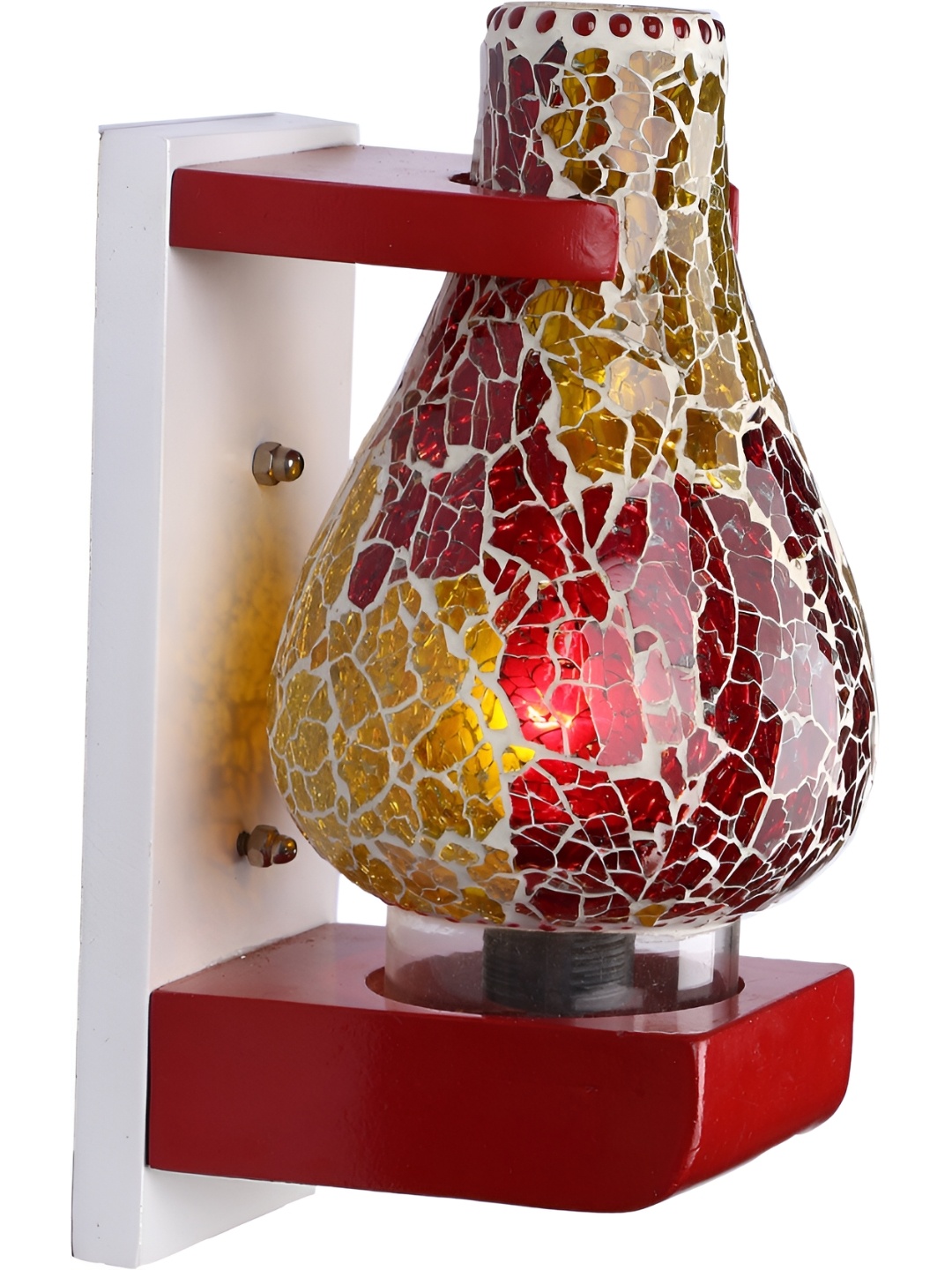 

Afast Red & Gold Toned Textured Glass Wall Lamp