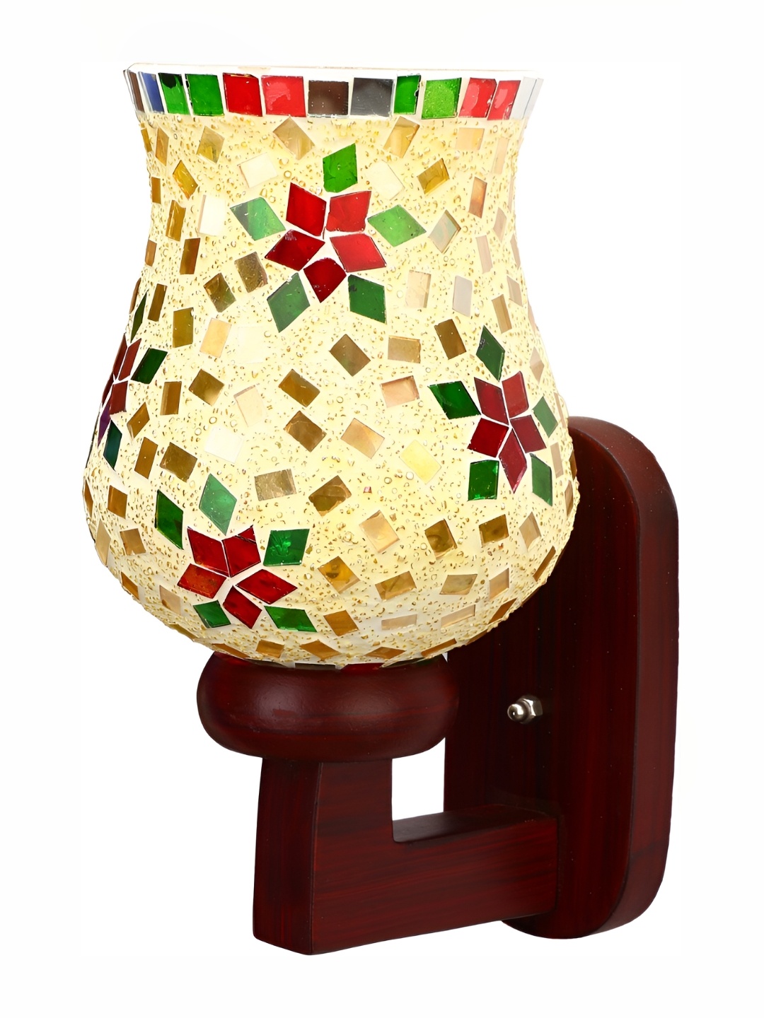 

Afast Beige & Red Textured Abstract Shaped Wooden Wall Lamp