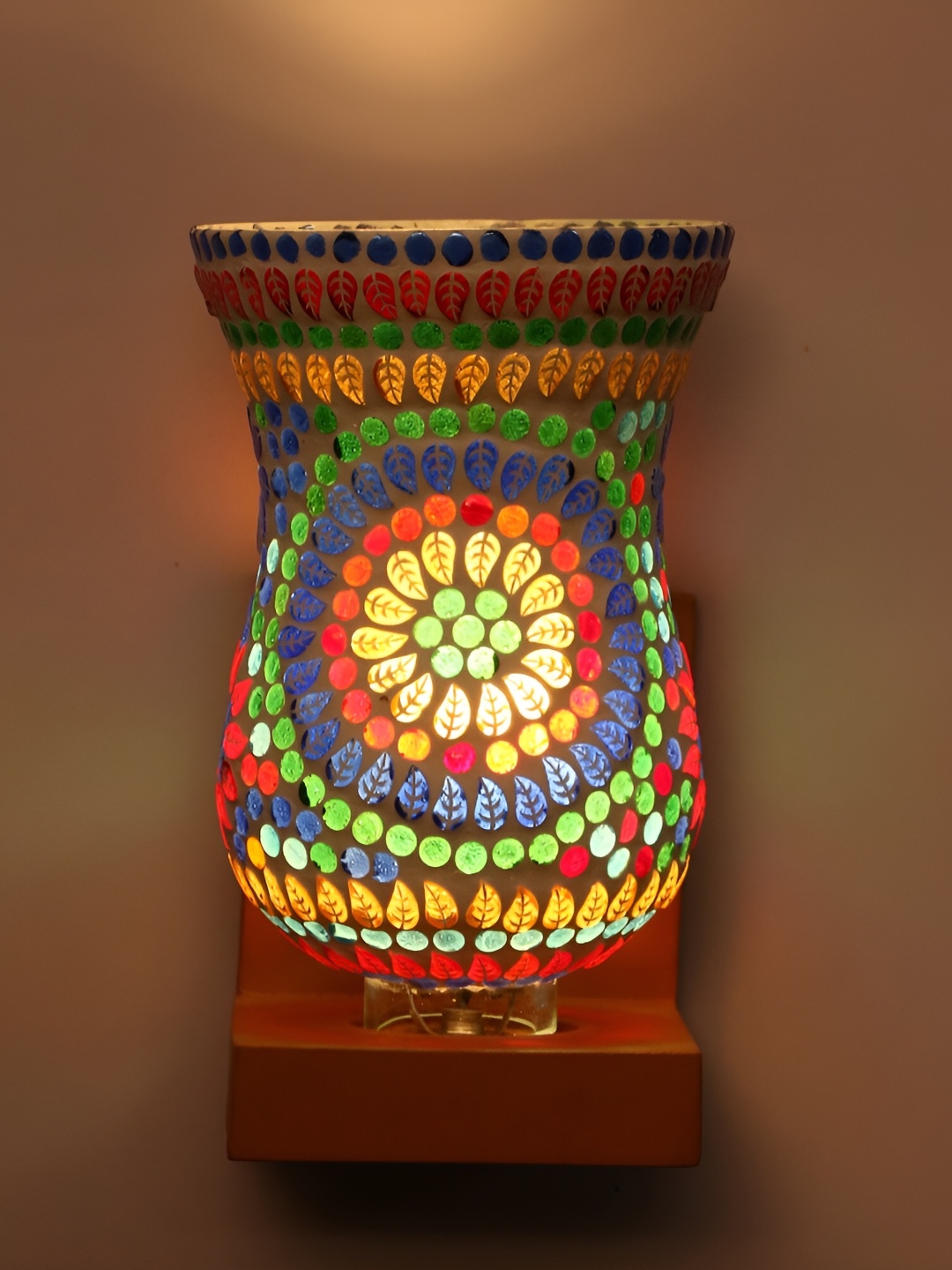 

Afast Yellow & Red Abstract Glass Wall Lamp