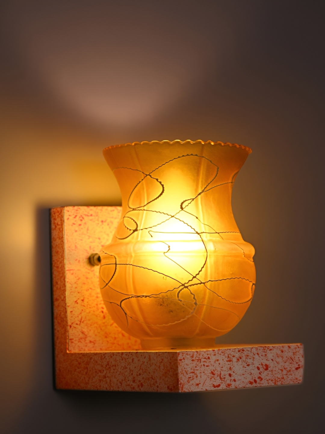 

Afast Orange Textured Glass Cylindrical Wall Lamp