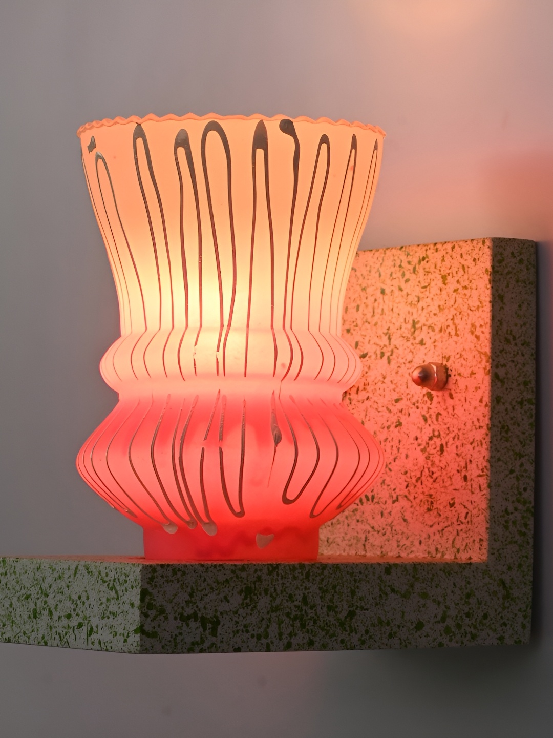 

Afast Pink & White Abstract Glass Wall Lamp