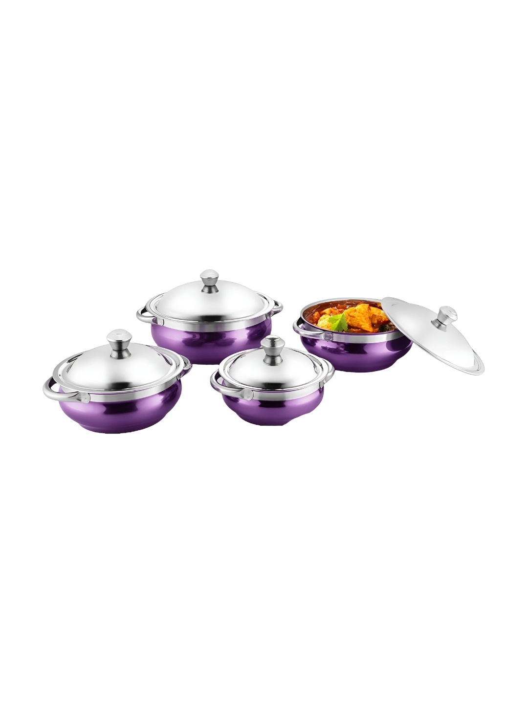 KASSA Purple 4 Pieces Stainless Steel Handi