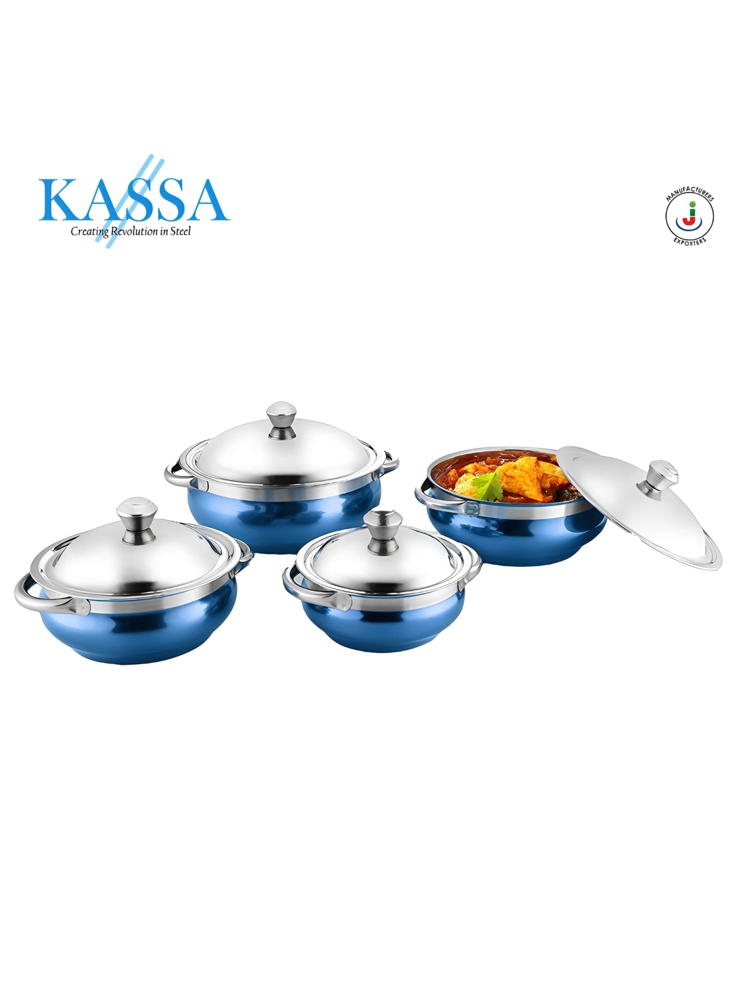 

KASSA Blue 4 Pieces Stainless Steel Handi