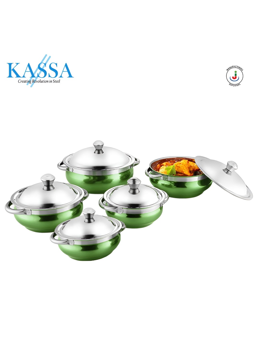 

KASSA Green Stainless 5 Pieces Steel Handi