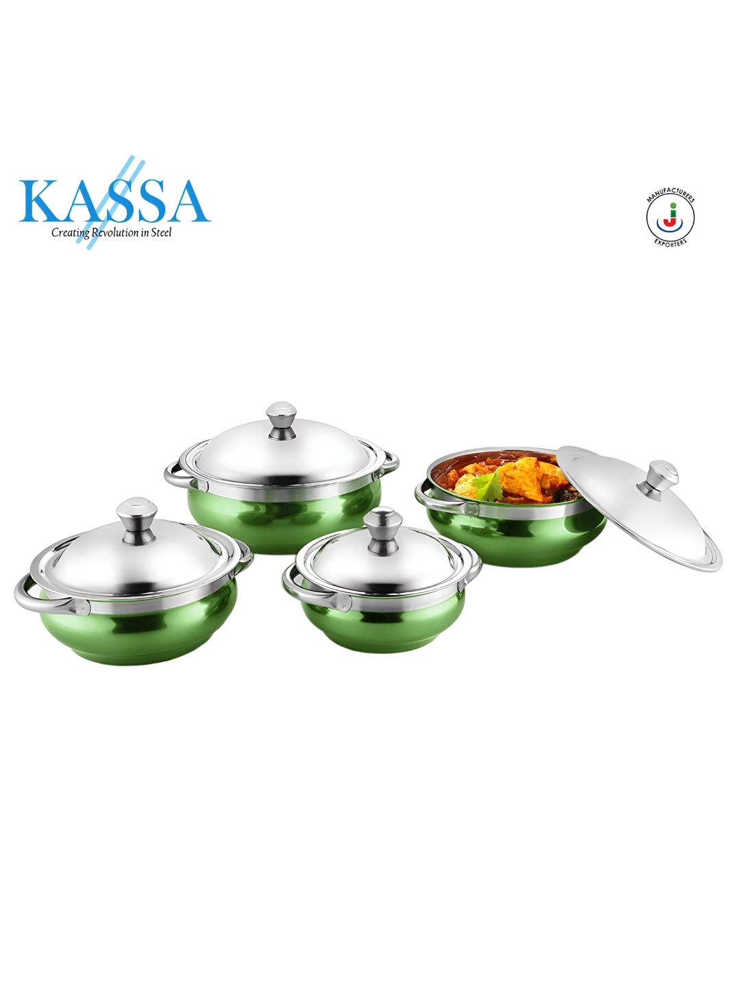 

KASSA Green Stainless 4 Pieces Steel Handi
