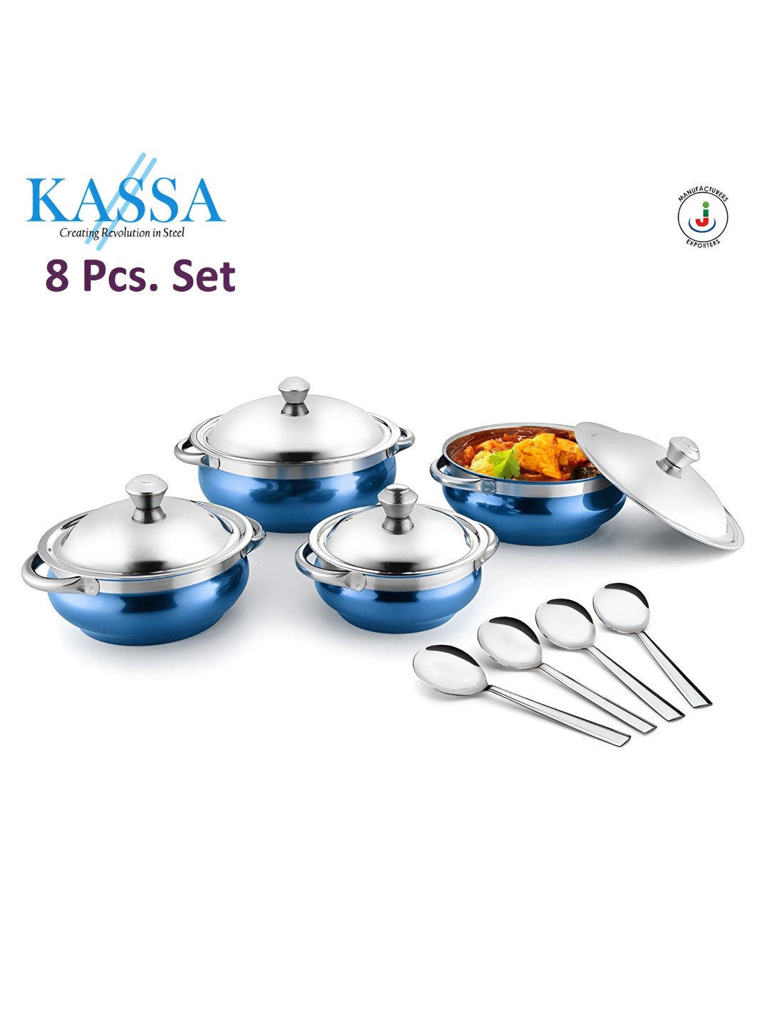 

KASSA Blue 4 Pieces Stainless Steel Handi