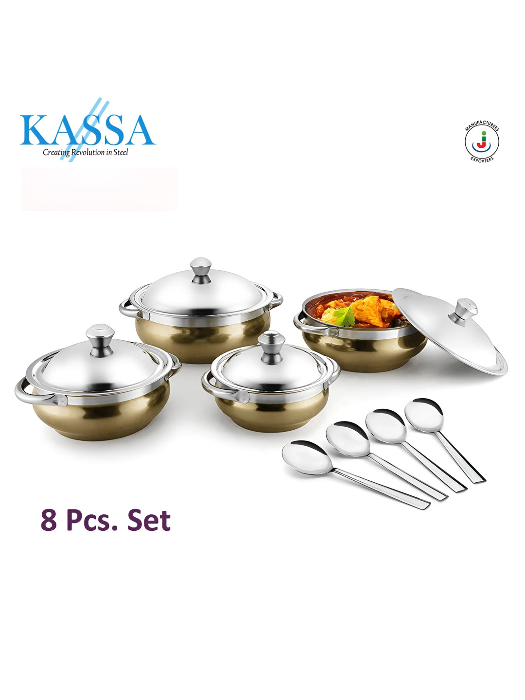 

KASSA Gold Toned 4 Pieces Stainless Steel Handi
