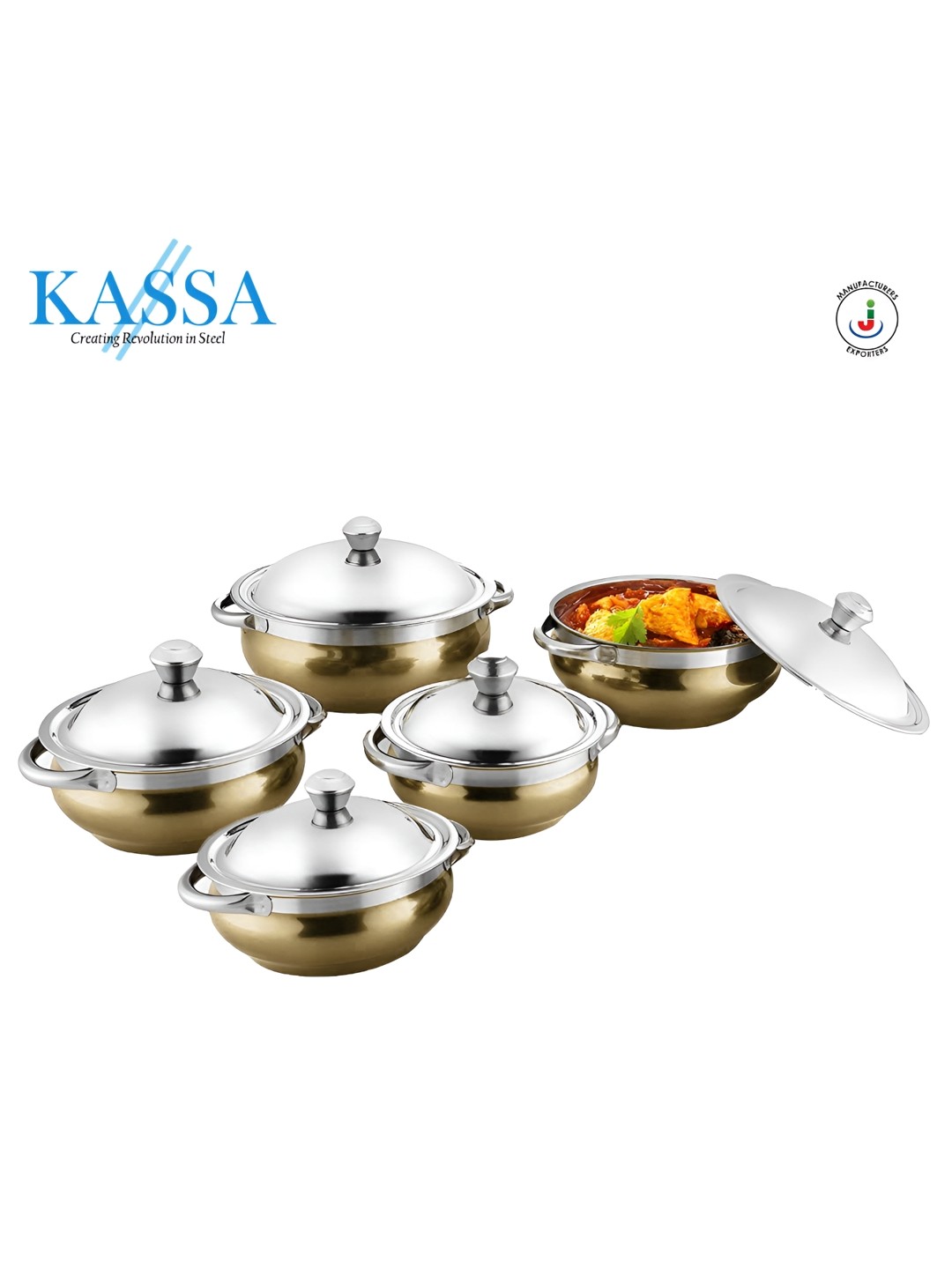 

KASSA Gold Toned 5 Pieces Stainless Steel Handi Set