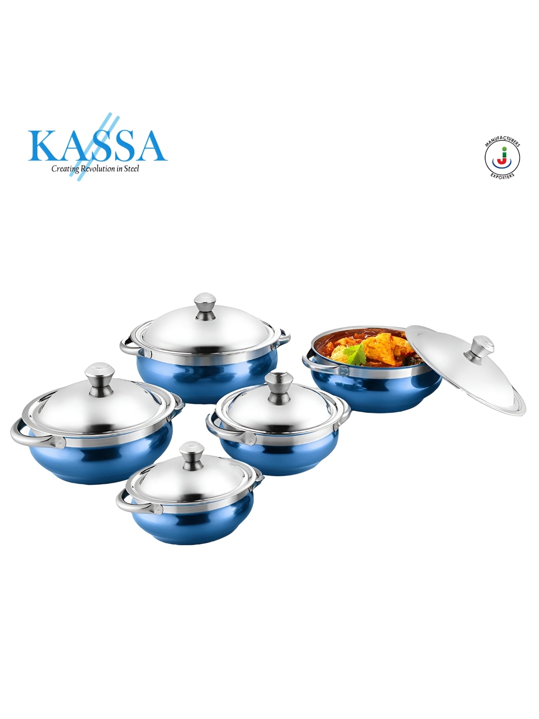

KASSA Blue Blue 5 Pieces Stainless Steel Handi Set
